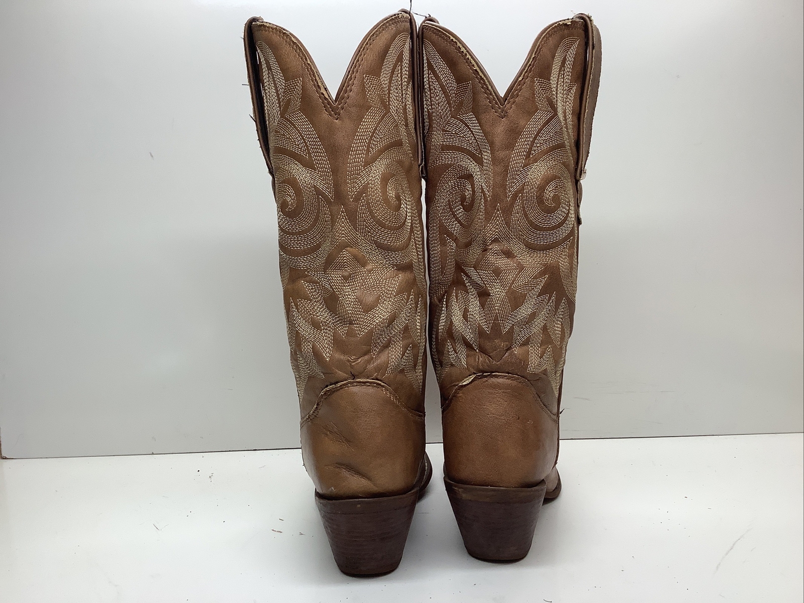 WOMENS DURANGO COWBOY ALL MAN MADE BROWN BOOTS SIZE 6.5 M