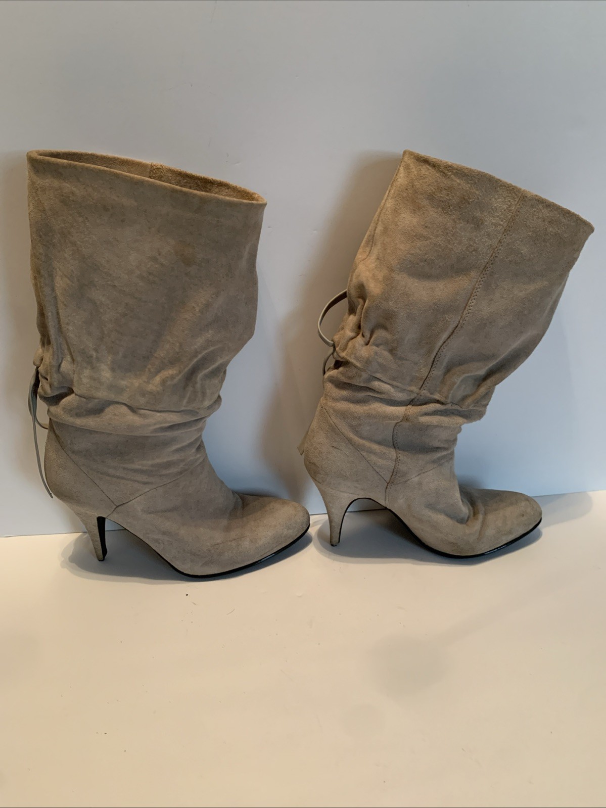 Vintage «The Wild Pair » Made In Brazil, Tan Leather&Suede High Heel Boot 6.5B