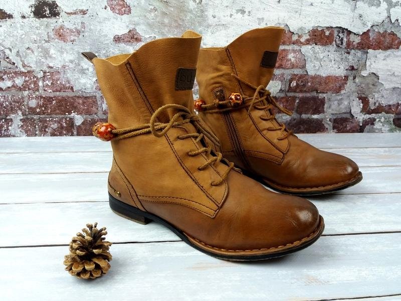 Women Bugatti Boots Brown Leather 38 #6B8S