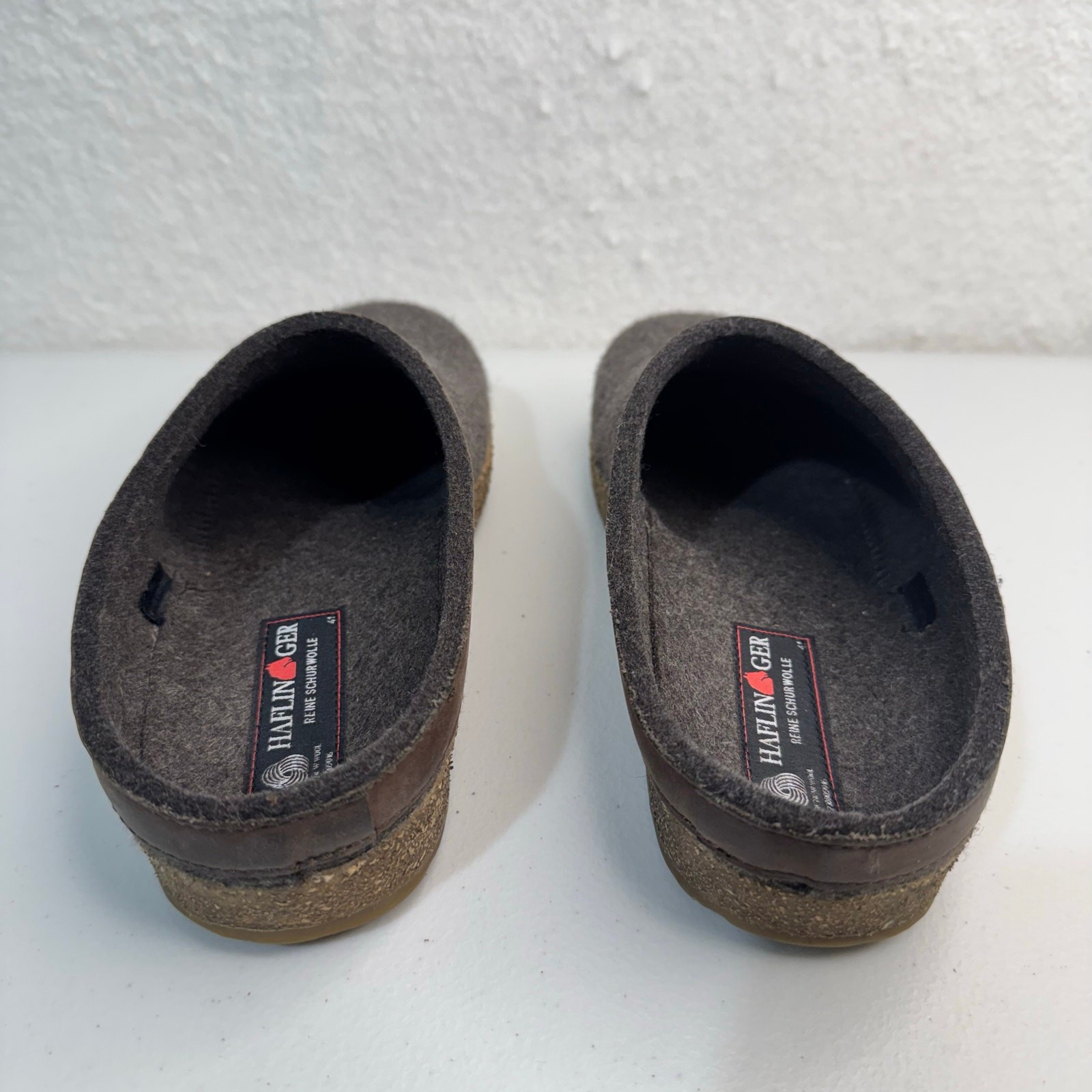 Haflinger Clog Grizzly Torben Anthracite Pure Wool Felt Supportive Cork-Latex 41