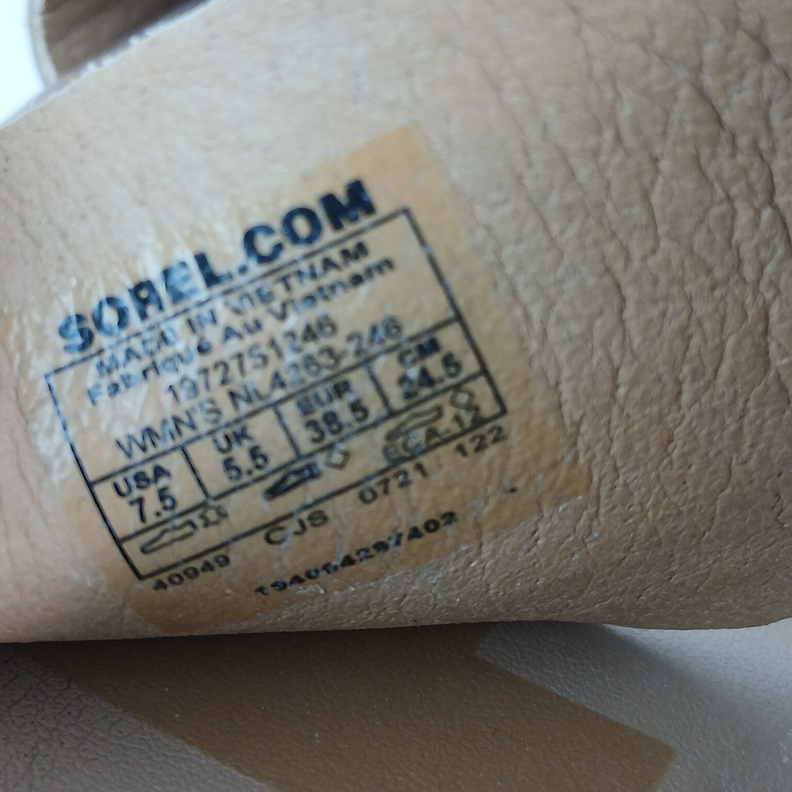Sorel Roaming 2-Strap Slide Tan Leather Sandals Women 7.5 Butter Mom