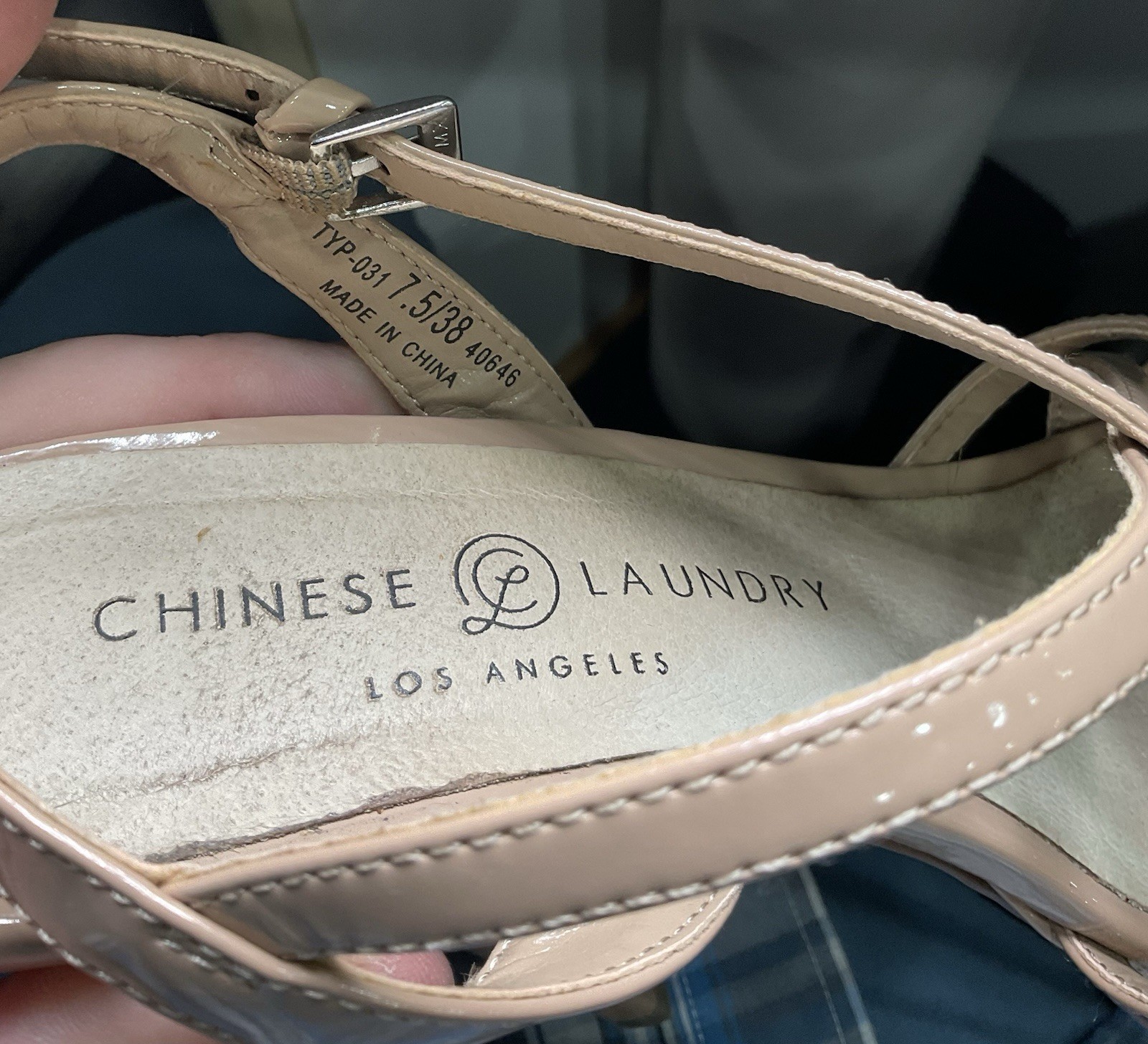 Chinese Laundry Teaser Nude Patent Platform Stiletto Heels Women’s 7.5 EU 38