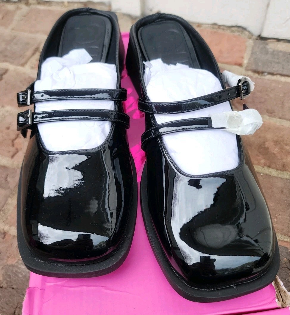 Olivia Miller Women’s Aquarius Slip On Wedge Mule Sandals Shoes, Black, 7M, NEW!