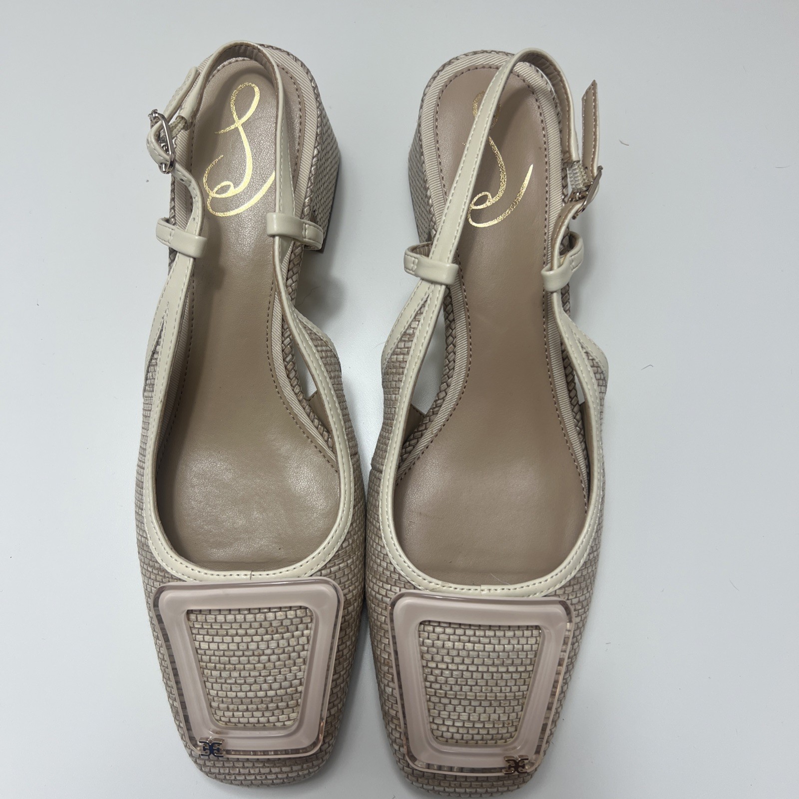Sam Edelman Sam Edelman Women’s Tracie Slingback Heel – Light Natural Weave 8