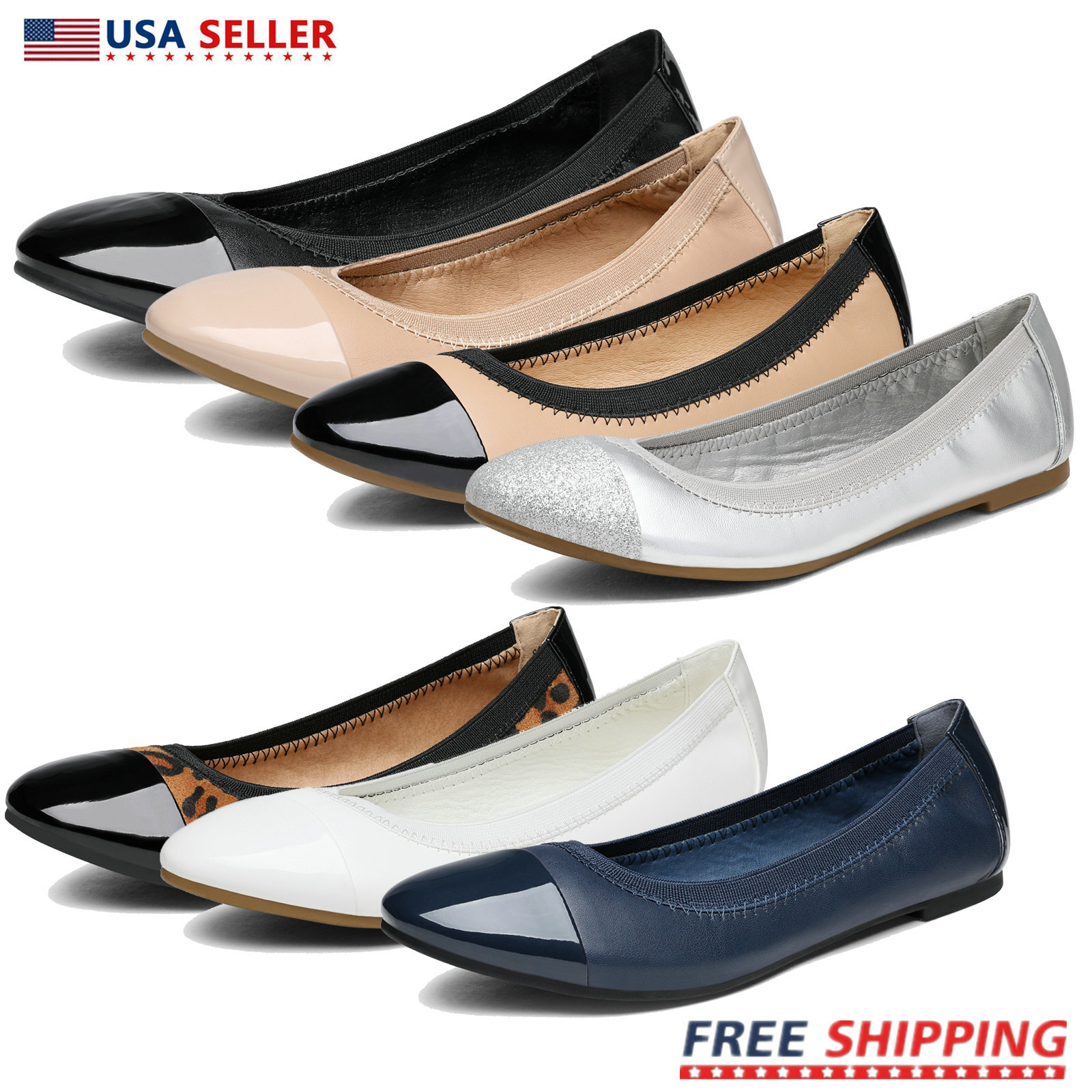 Women’s Ballet Flats Shoes Classic Ballerina Slip On Casual Shoes US Size 5-11