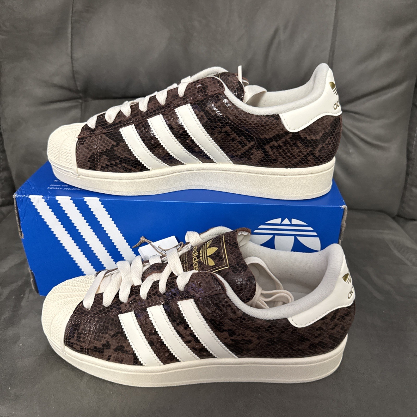 New Adidas Superstar II Lifestyle Shoes Brown/Cream White/Alumina Women’s 8.5