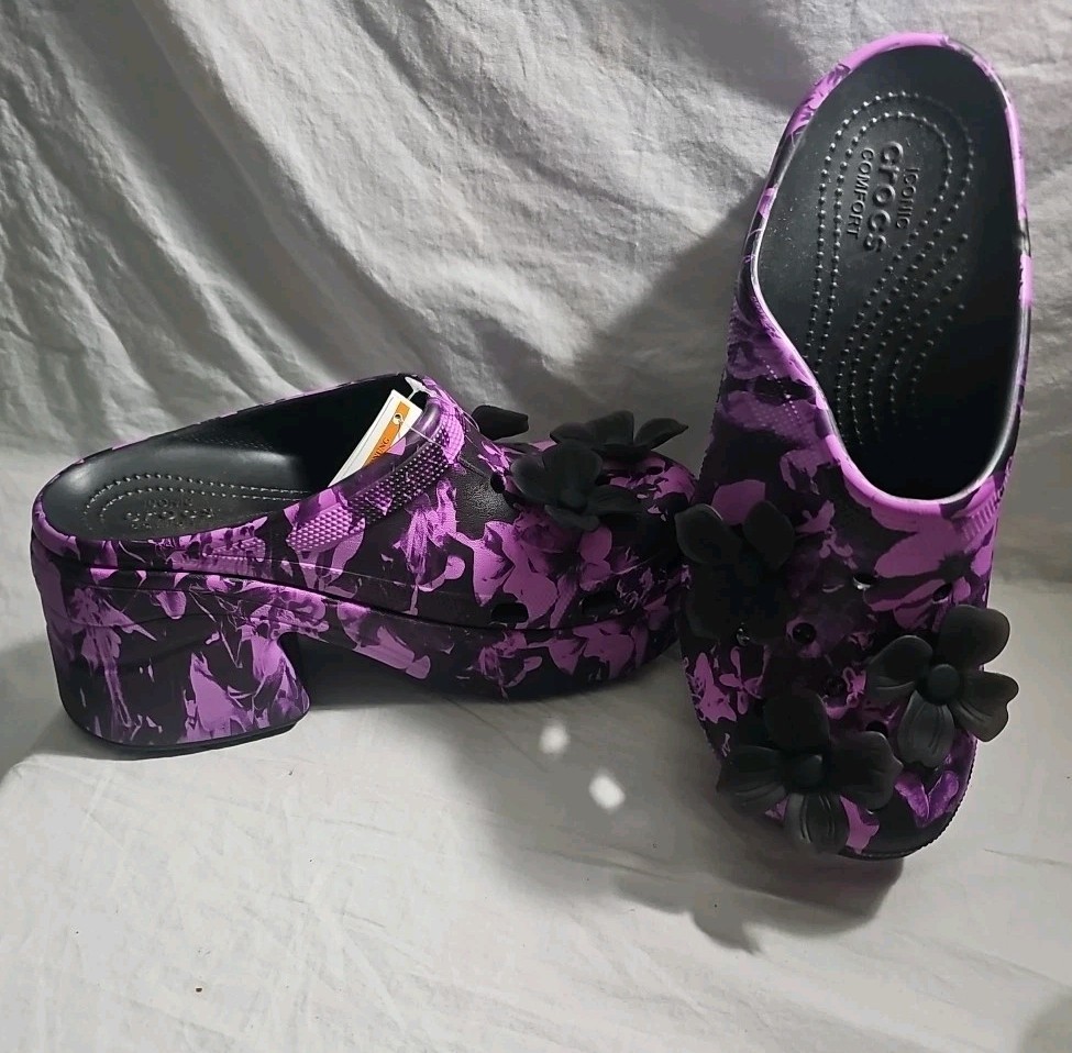 CROCS Siren Hyper Floral Clog ‘Black Multi’ Size M- 8 W-10
