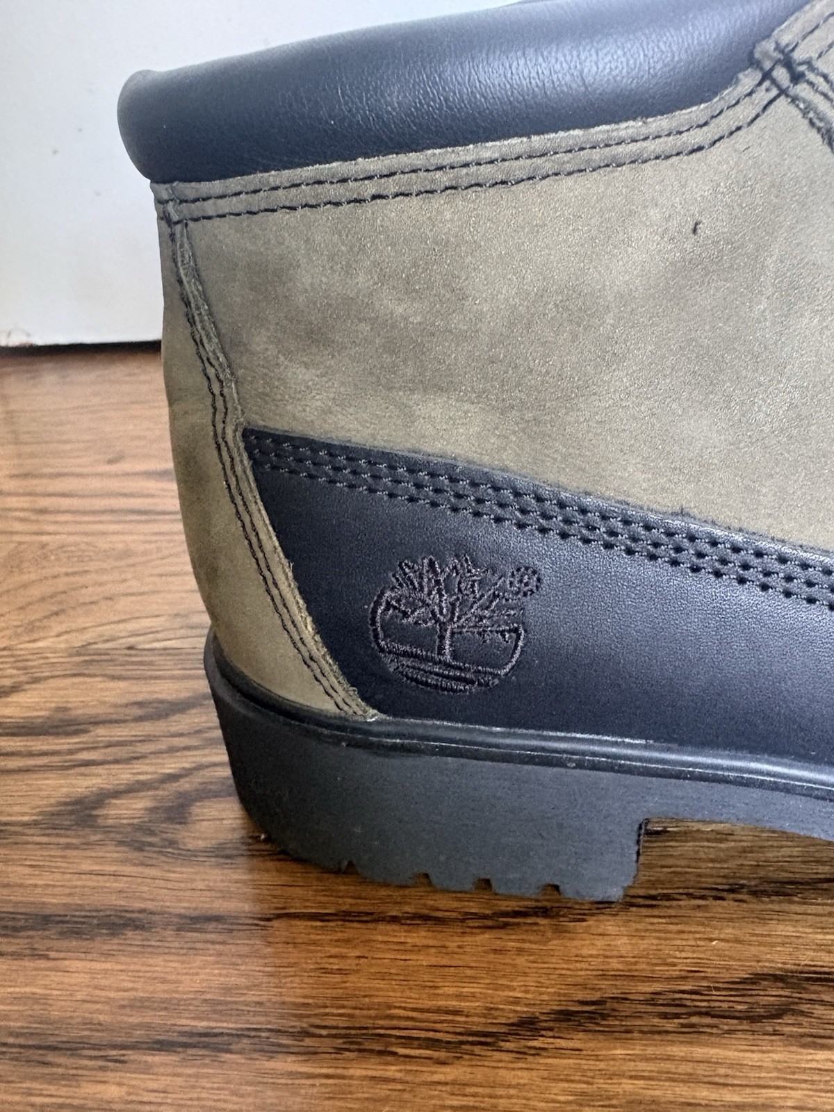 Timberland Ankle Boots – Custom Color Combo Black Leather w/Green Suede Size 8