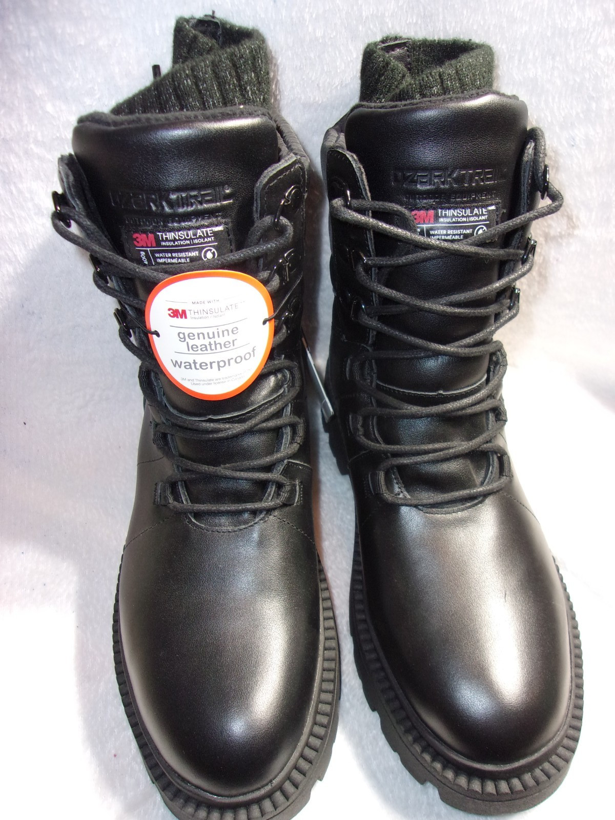 Womens Ozark Trail Lace Up Combat Style SnowBoots 8M Black Waterproof New w/Tags