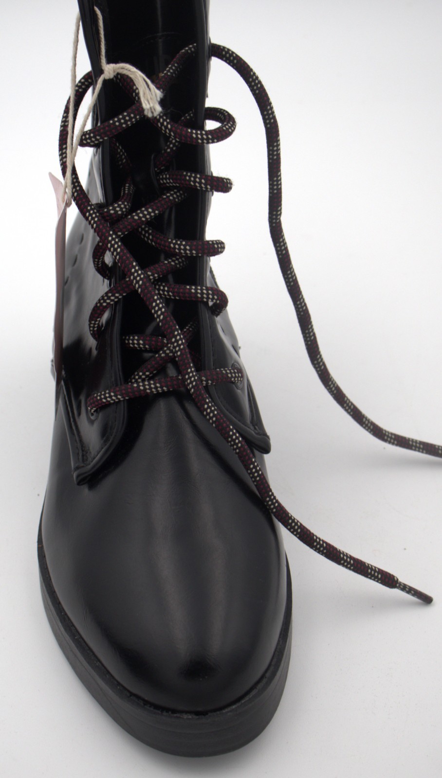 NWT Sam & Libby Melanie Boot Women’s US 8 Black Combat Lace Up Zip Boots Defect