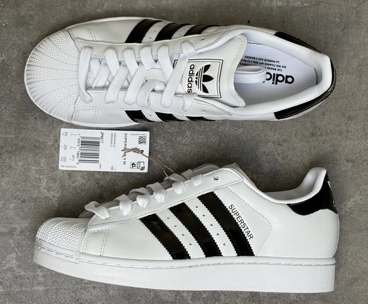 Adidas Superstar II W Shoes Cloud White/Core Patent Black JP9677 US W 8.5 New