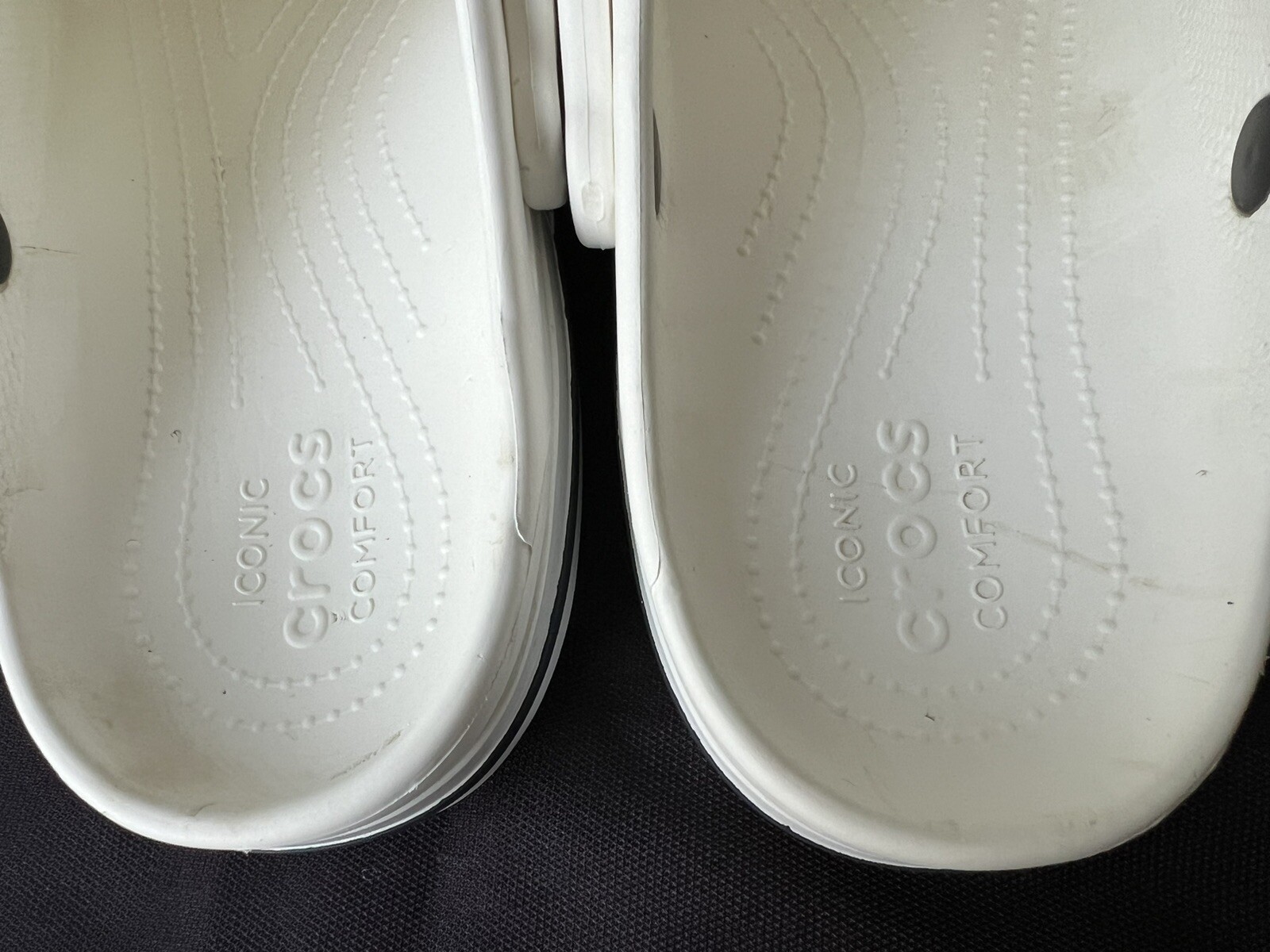 Crocs Bayaband Clog White Navy Logo 205089-126 Men’s Size 13 EUC Fast Shipping