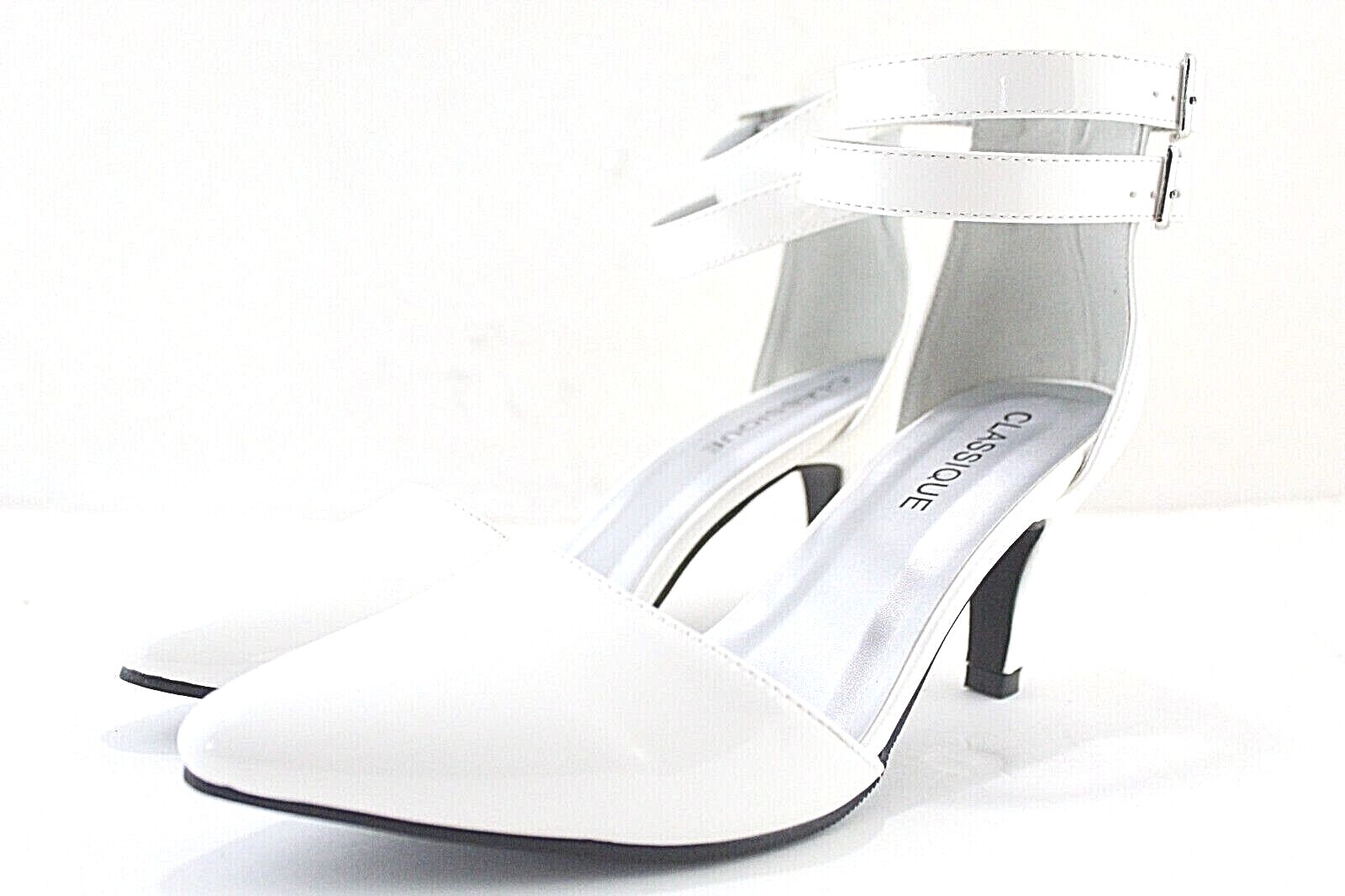 CLASSIQUE WOMENS CAMLO multi sizes 2.5 in HEEL DRESS SHOES White Patent NEW