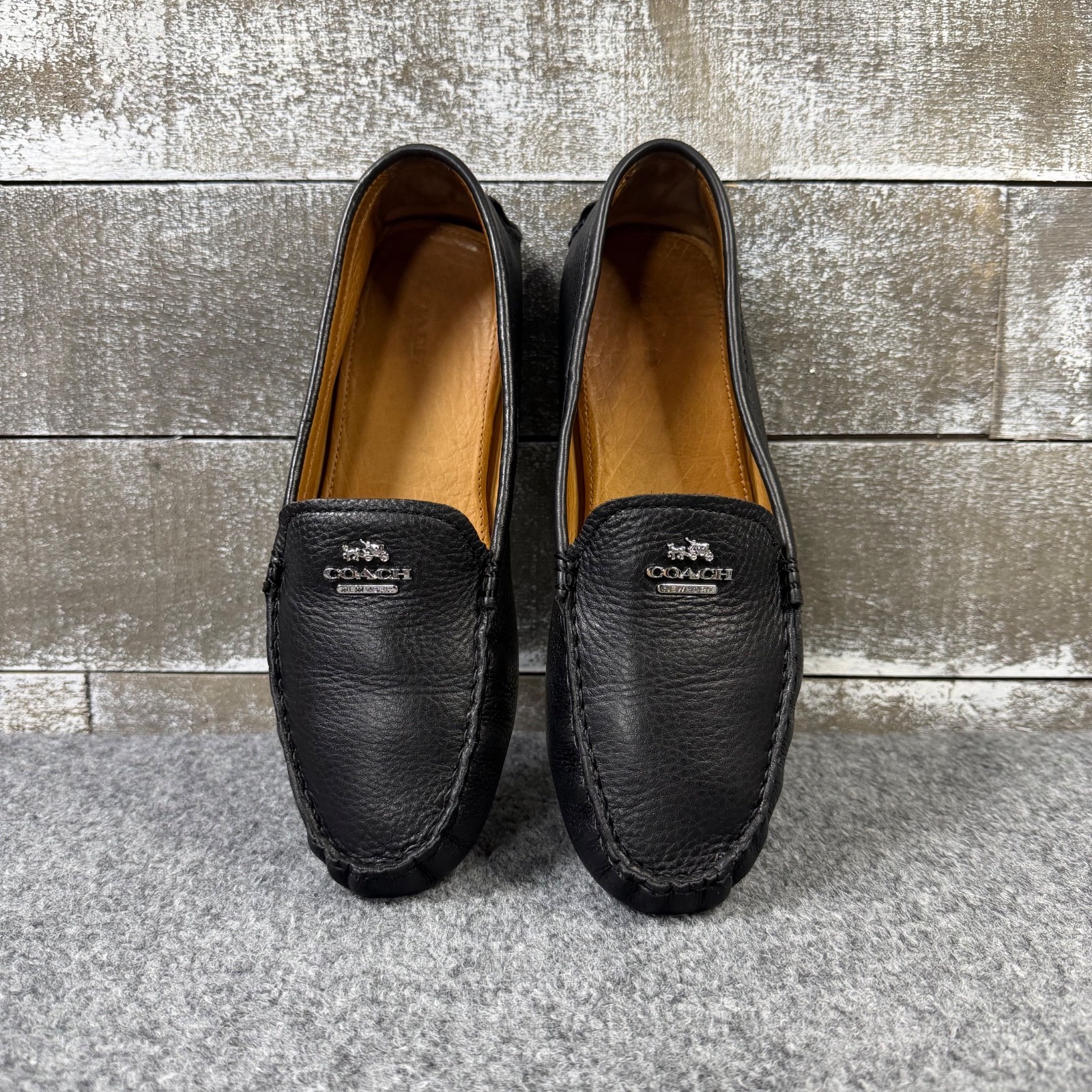 Coach ( Black ) New York Nancy Designer Leather Loafer Womens 9B