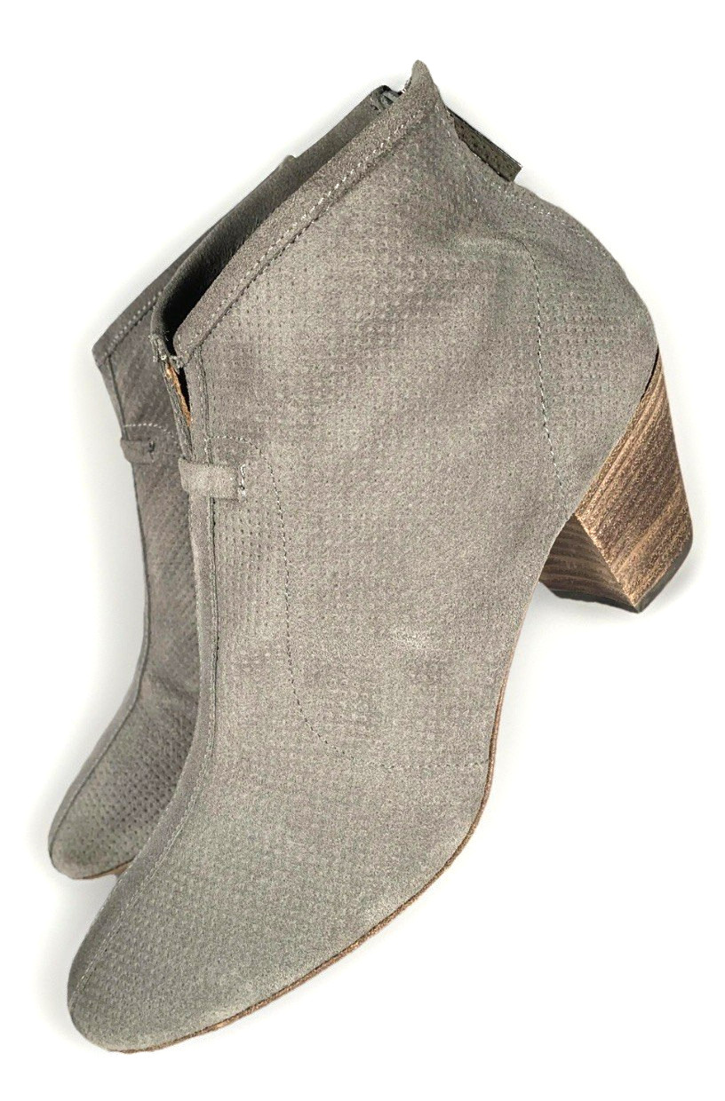 Russell Bromley Aquatalia Womens XCEL Ankle Booties Grey Perfed Suede Boots, 9.5