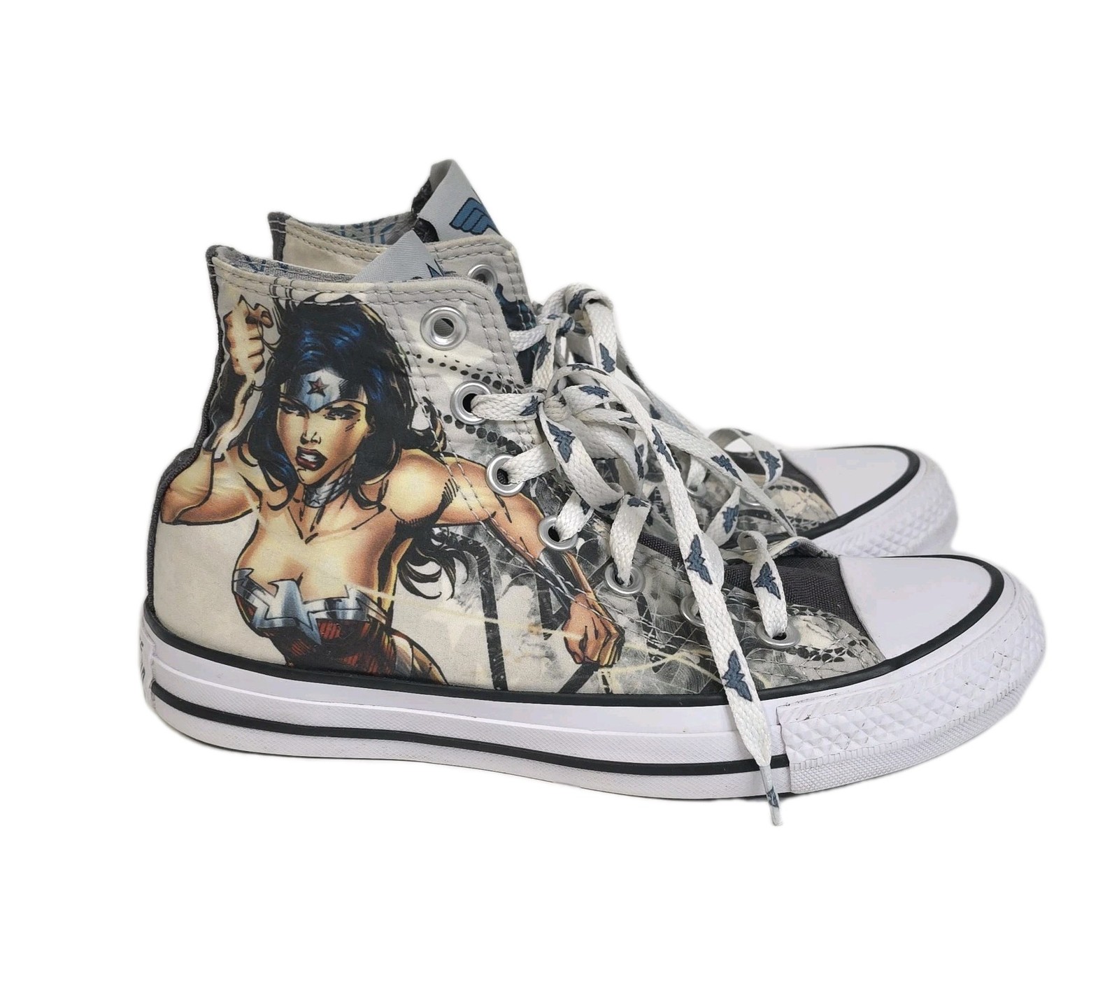 Converse Sneakers Size 6 All Star High Wonder Woman Chuck Taylor DC White Shoes