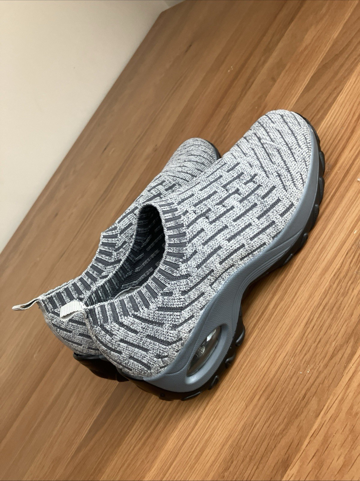 Women’s Gray Air Cushion Shoes Athletic Dance Sports Casual Sneakers Sz41 Us 9.5