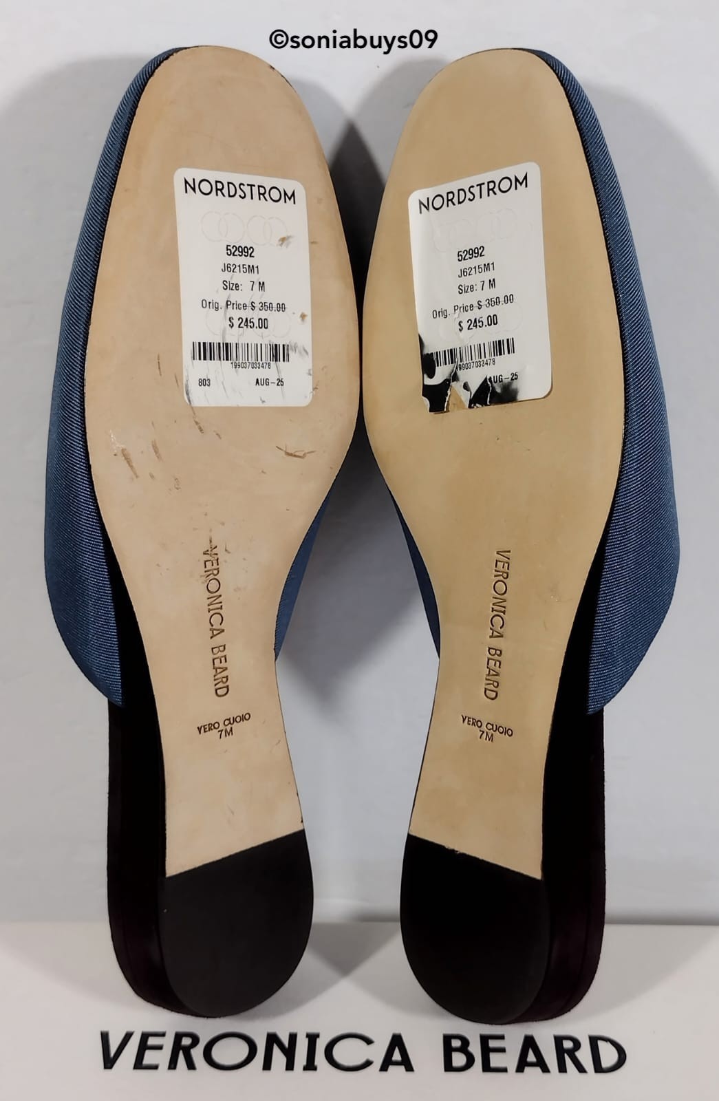 Veronica Beard Women’s Moritz Mule, J6215M1400, Blue Lake Raisin, Size 7M