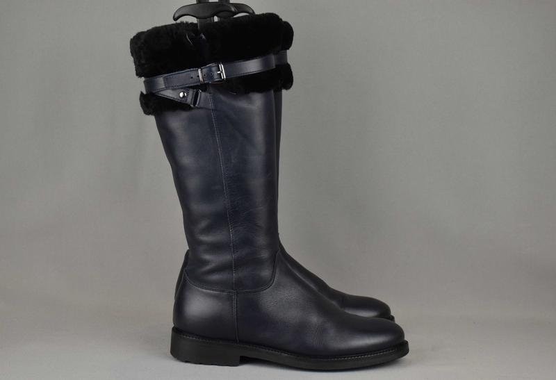 women bally boots navy leather 37