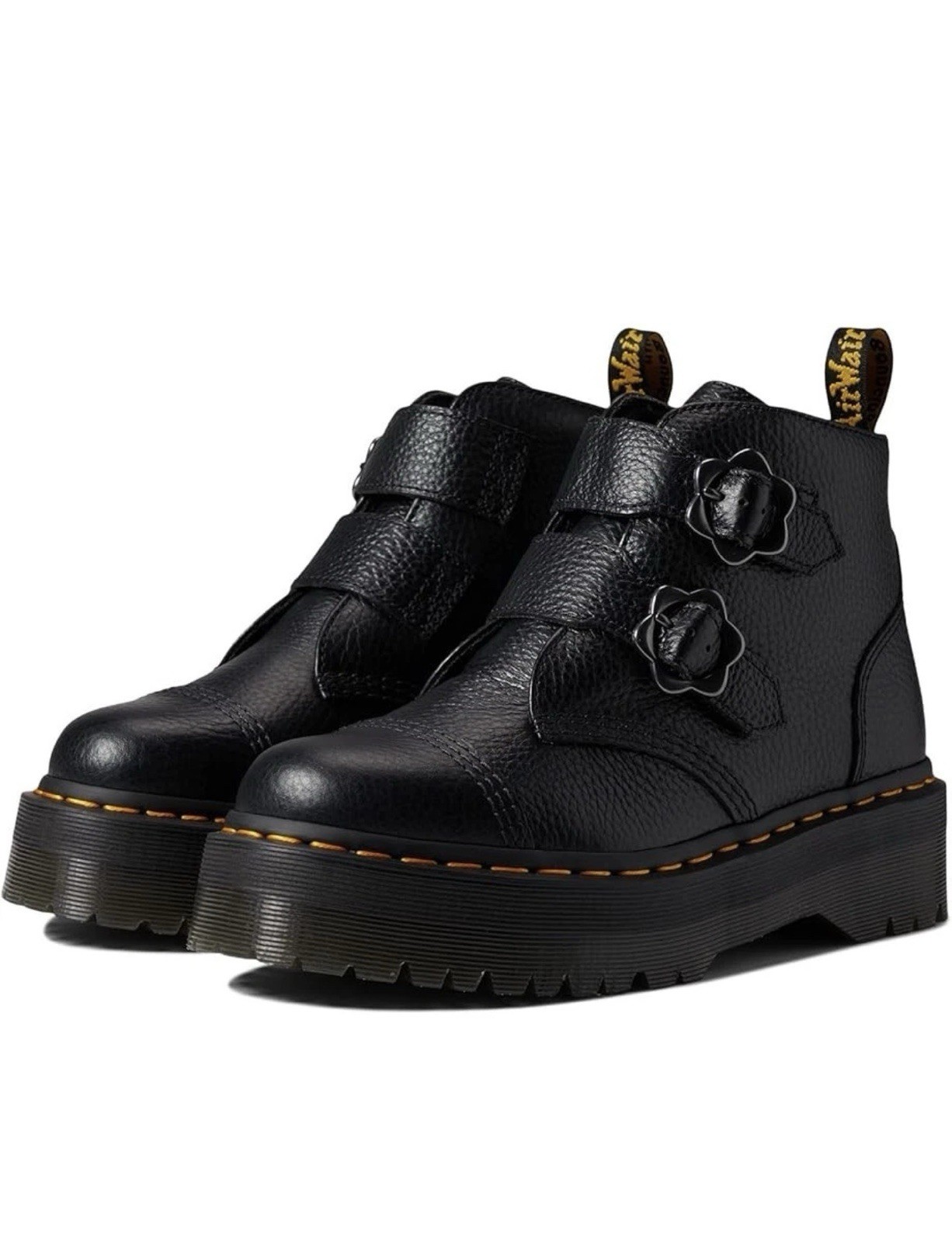 Doc Dr. Martens Devon FLWR Boots Quad Retro New W/O Box Leather LA004 Platform 9
