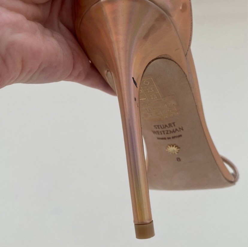 Stuart Weitzman Nudistcurve Hologram Heels