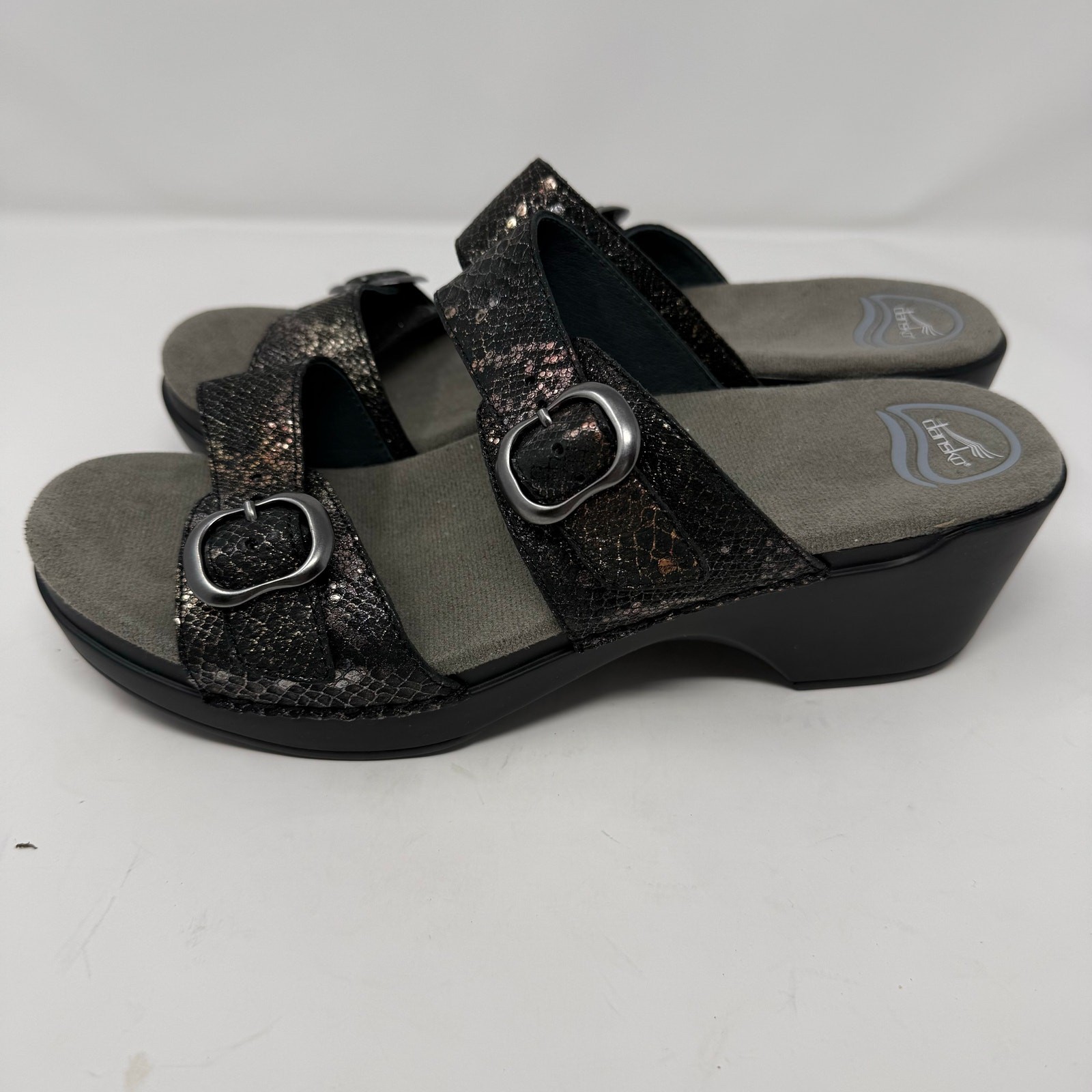 NEW Dansko Sophie Black Metallic Sandals Size 41 (US 10.5-11) Comfortable