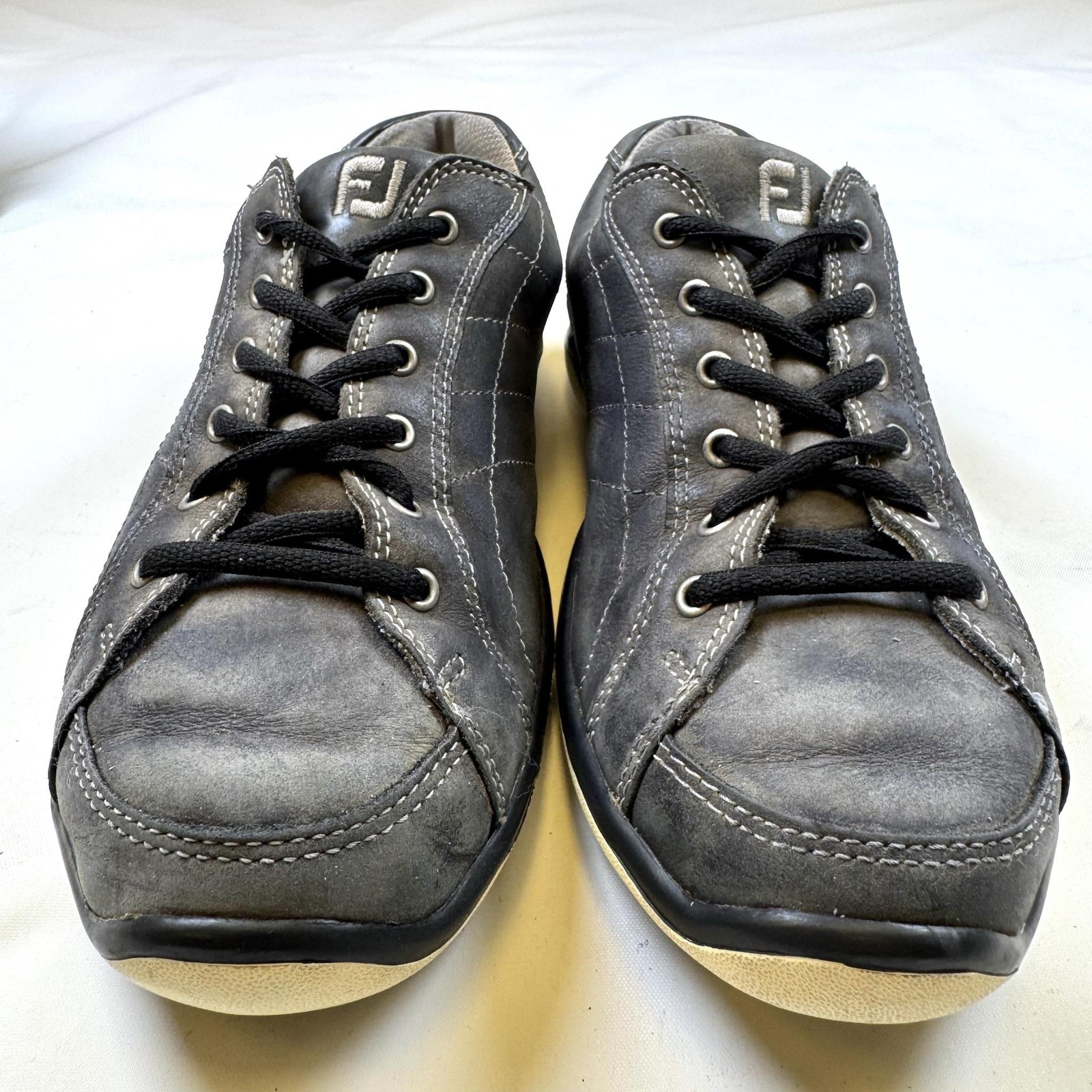 FootJoy LoPro Shoes Womens Size 7.5 Gray Leather Spikeless Golf Sneakers 97261