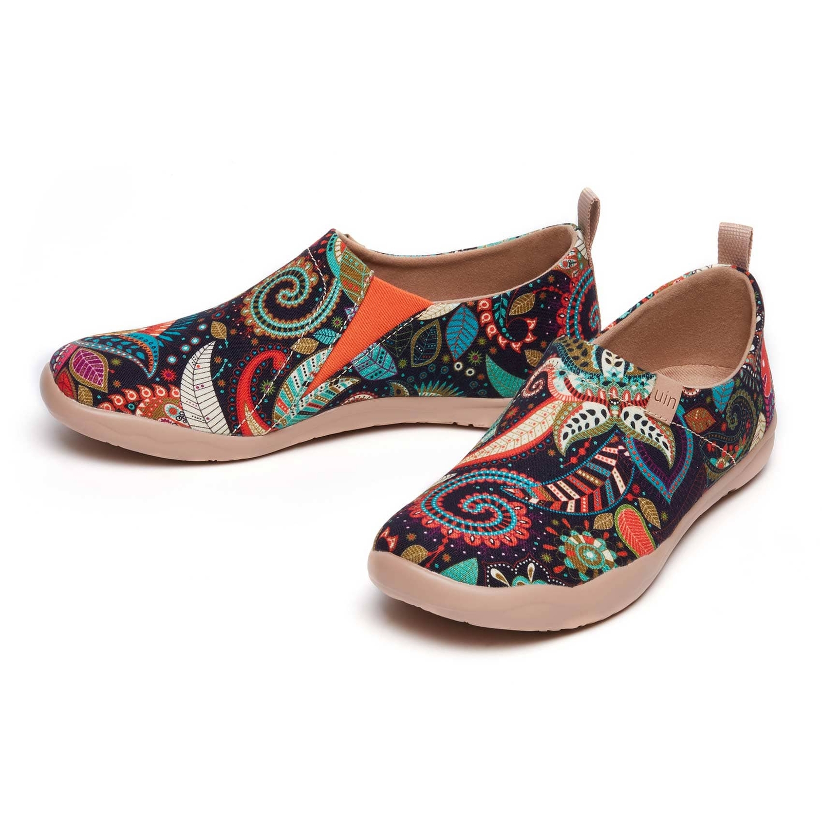 Women Size7-10.5 UIN Slip On Shoes Canvas Comfortable Loafers «Wonder Mandala»