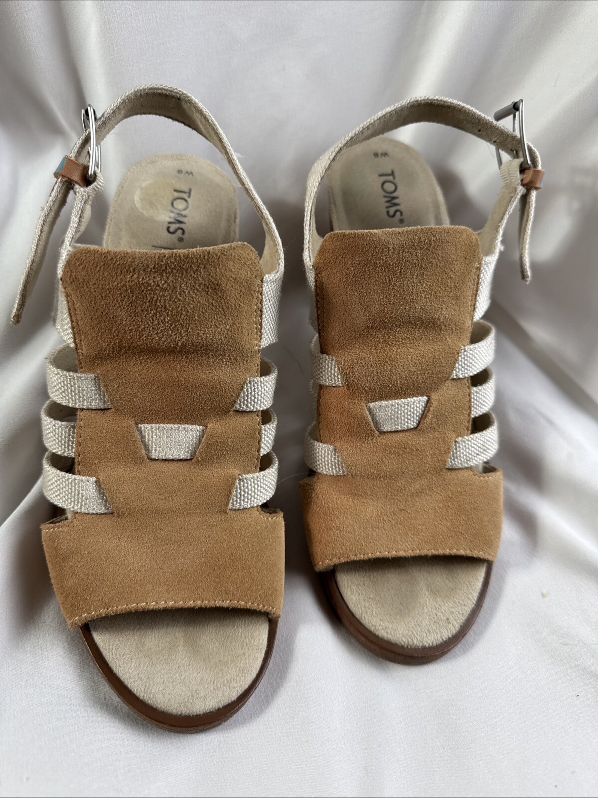 Toms Majorca Honey Block Heeled Sandals Womens size 8 Strappy