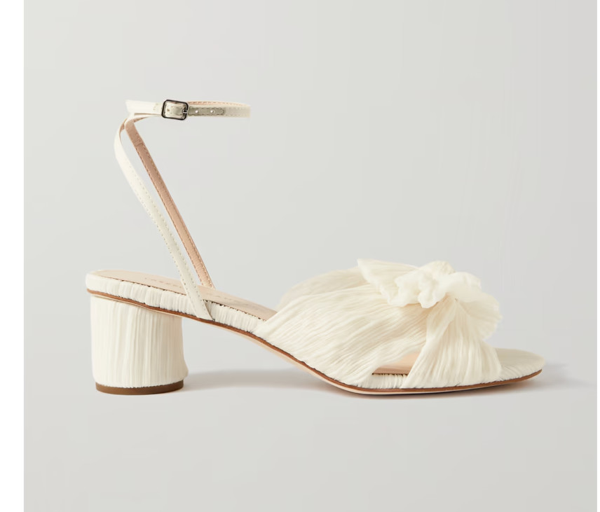 $380 Loeffler Randall Dahlia BOW Ankle Strap Knotted Sandal PEARL 6 (DD6)
