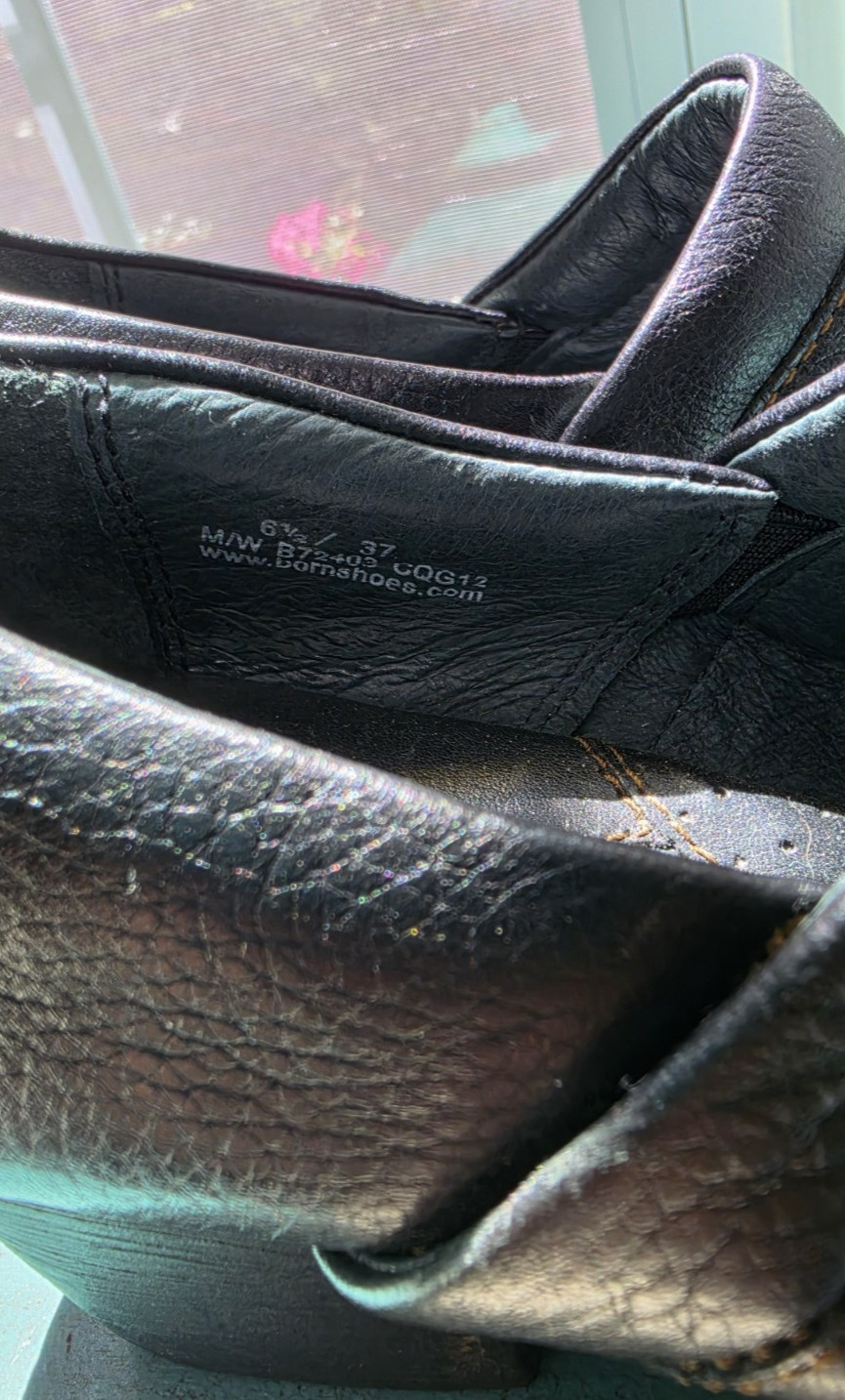 Born Black Leather Wedges Size 6.5 B72403 CQG12 Shoes Business Casual Walking