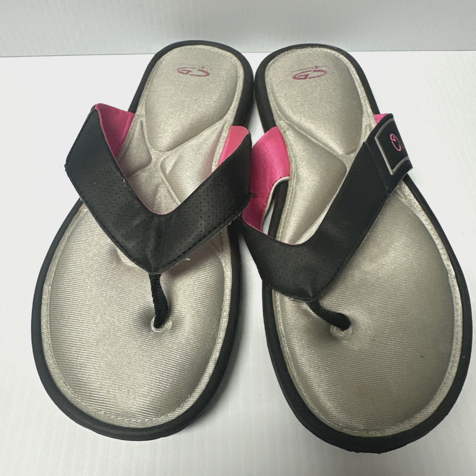 Athletic Works Memory Foam Black Pink Womens Size 10 Used Good Condition