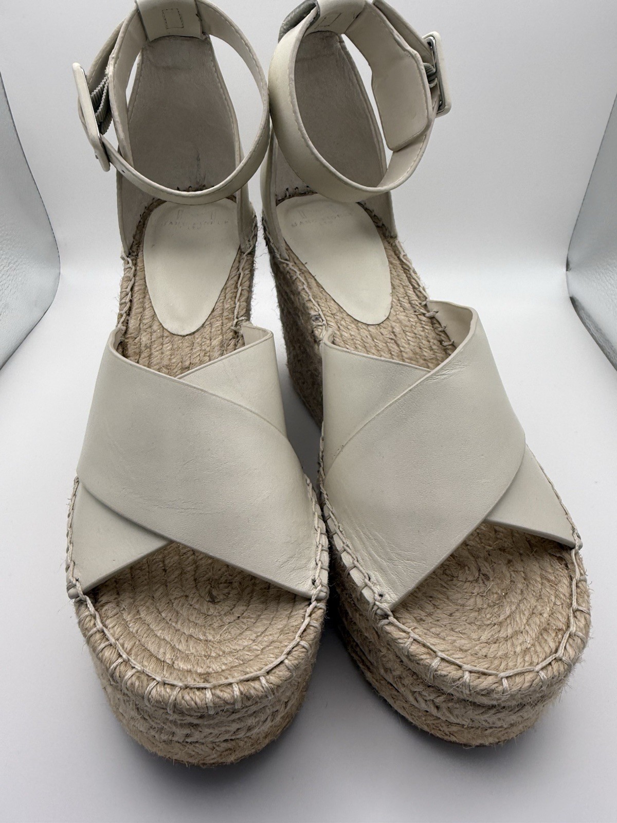 Marc Fisher LTD Women’s Able Espadrille Wedge Sandal Ivory size 9.5