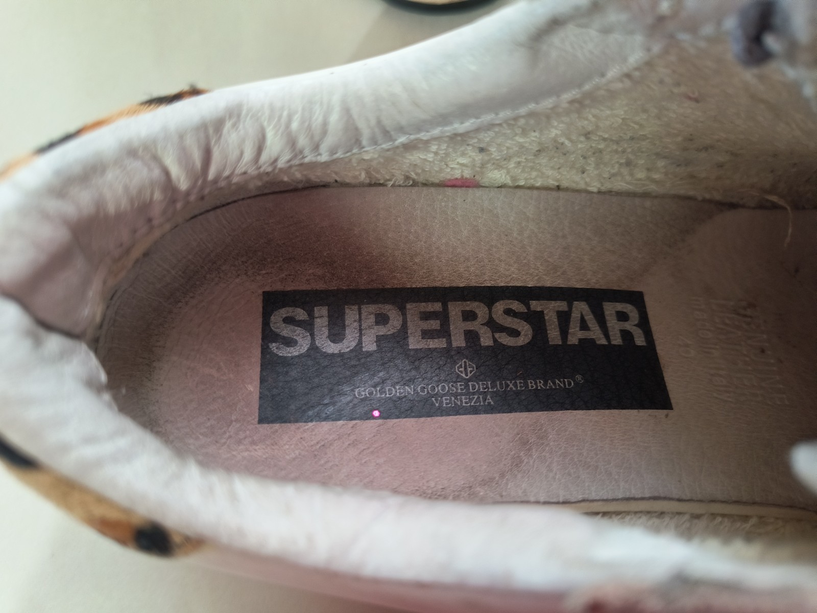 GGDB Golden Goose SUPERSTAR Leopard Silver Sneakers White Leather Women’s 40