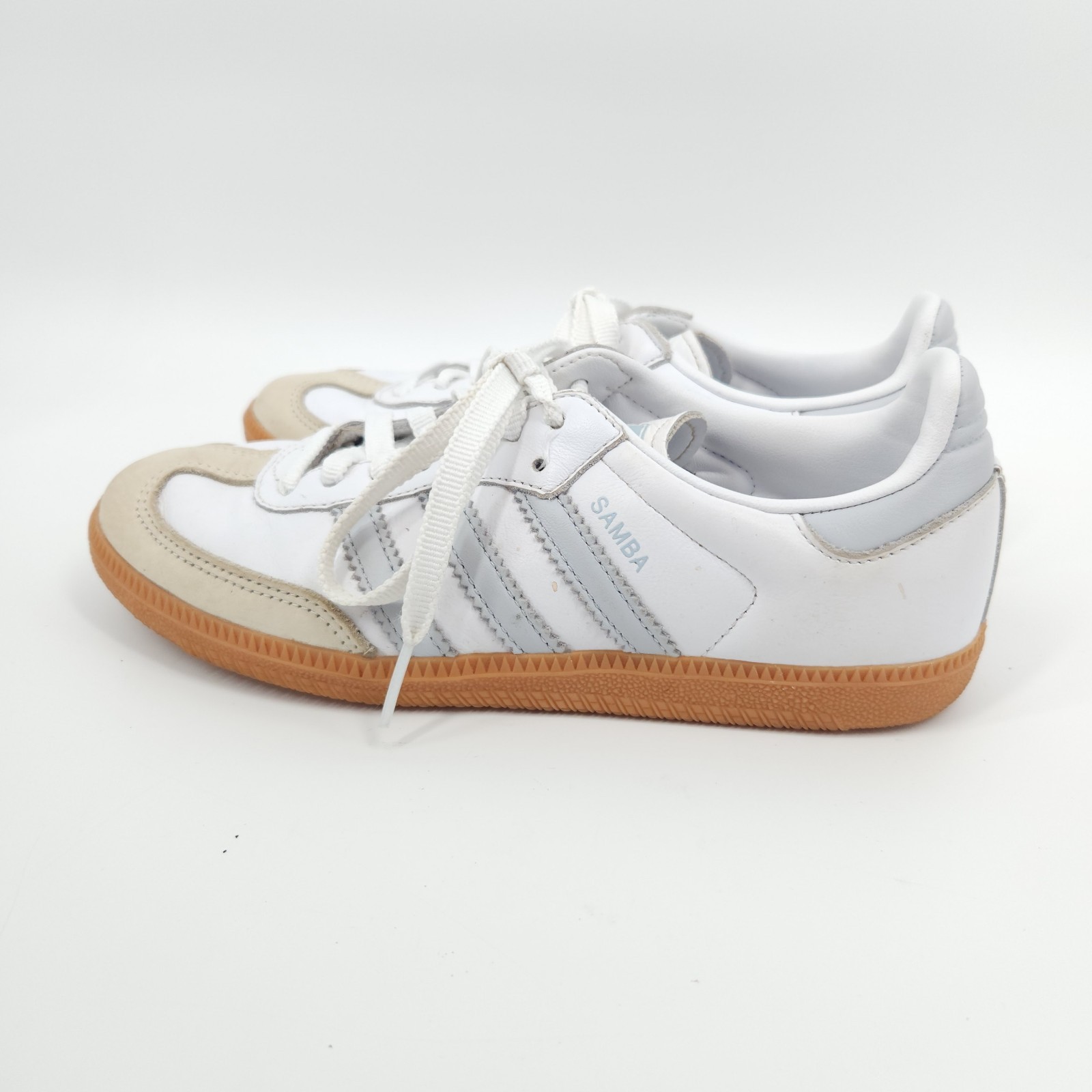 Adidas Samba OG Shoes Women Size 6 White Halo Blue Gum IE0877