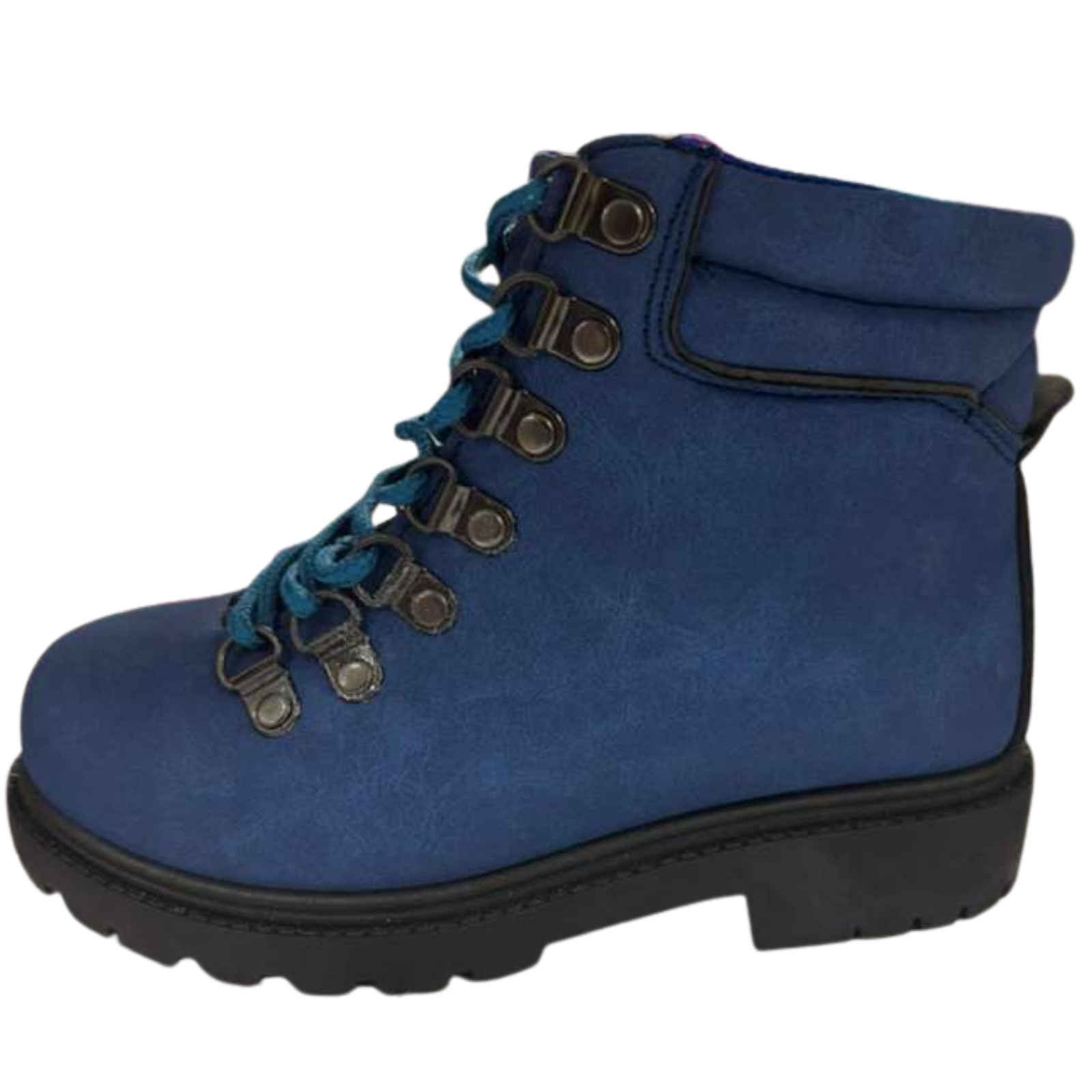 Olivia Miller Girls Lace-Up Ankle Boots Size 5 – Blue Casual Hiking Style