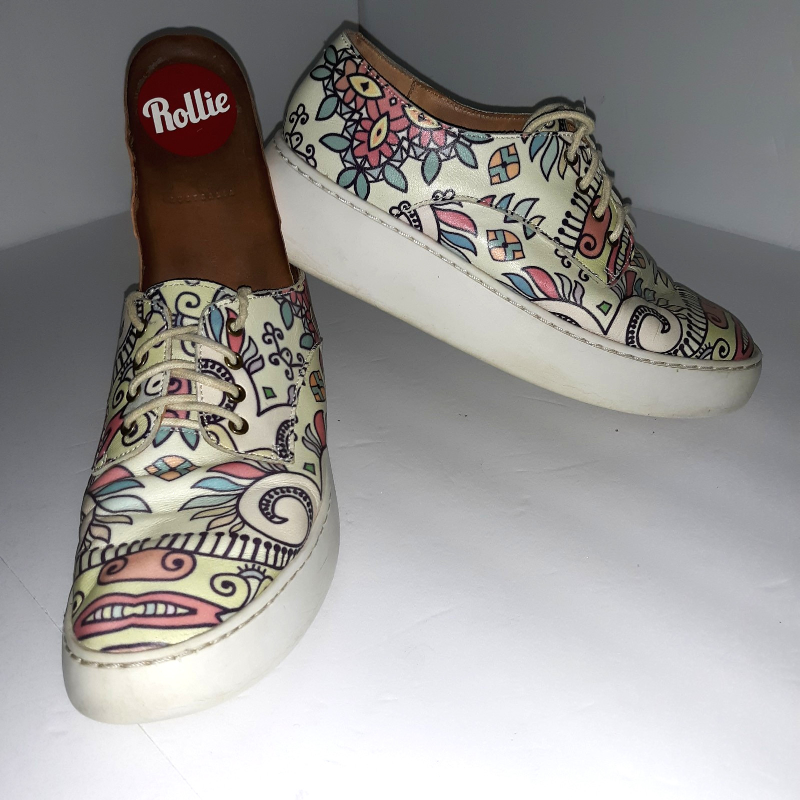 Rollie Derby Leather Sneakers Grafitti Graphics Colorful Women 36 US 6 «Explore»
