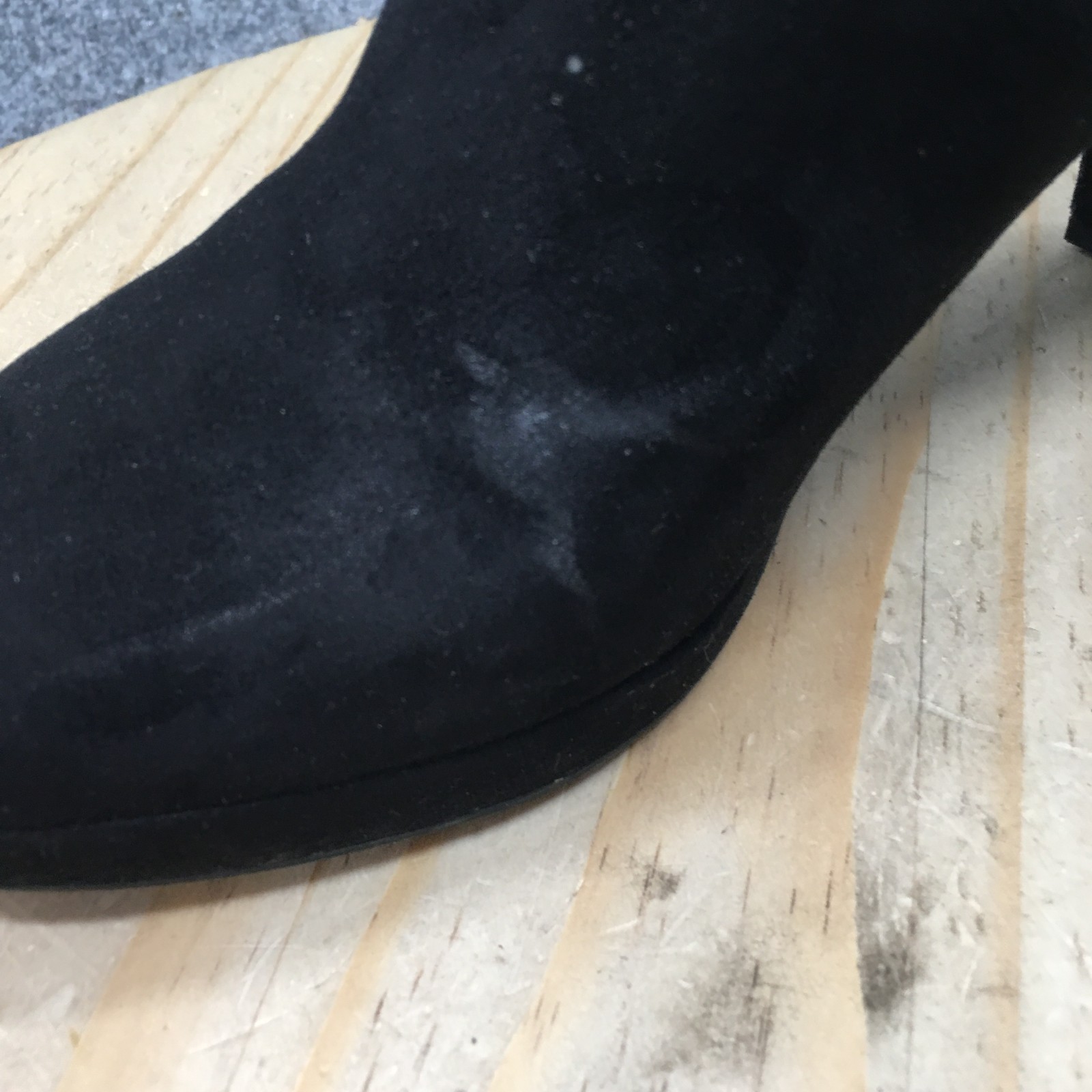 H&M Boots Womens 8.5 Black Ankle Booties Womens 9 Faux Suede Block Heels Zip