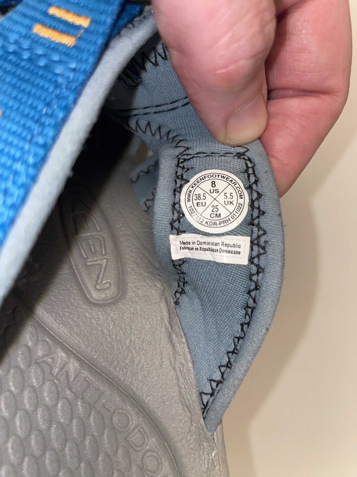 KEEN Newport Closed Toe Slip On Slide Sandals Fjord Blue/Iceland Poppy Size 8