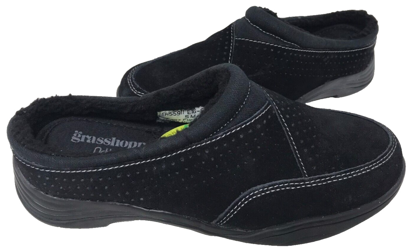 Grasshoppers Women’s Haven Slip On Comfort Walking Clogs Black Size:5 121N