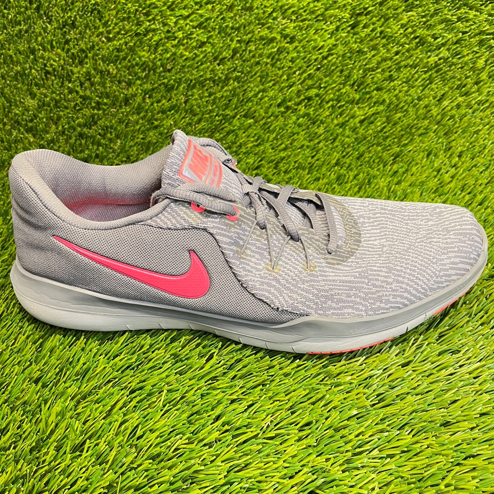 Nike Flex Supreme TR 6 Womens Size 12 Gray Pink Athletic Running Shoes Sneakers