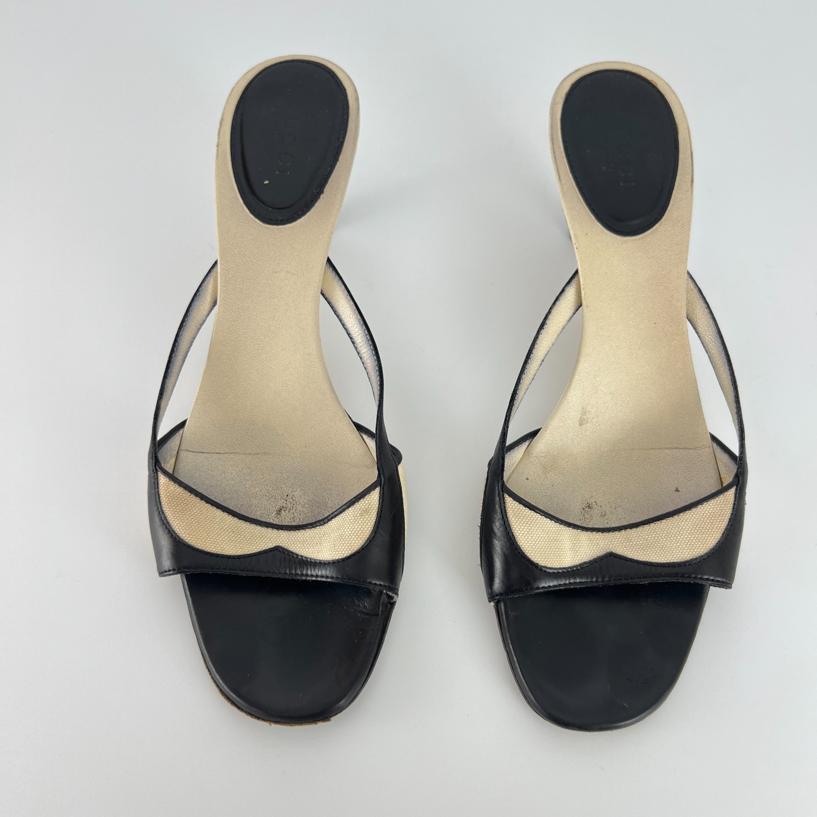 Gucci | Auth Tom Ford Era Vintage Black Leather Sandal Slide Mules (37)