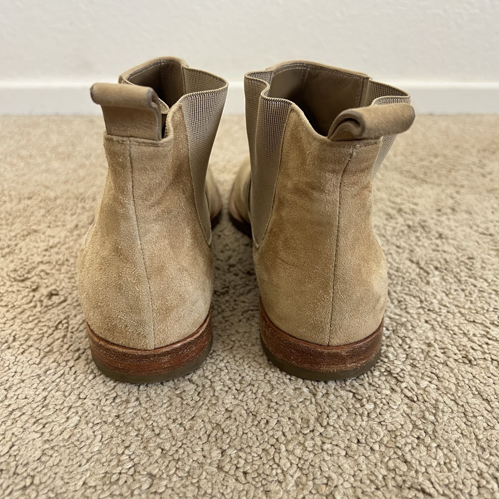 Jenni Kayne suede Chelsea ankle boot size 37 US 7 slip on tan Quite Luxury