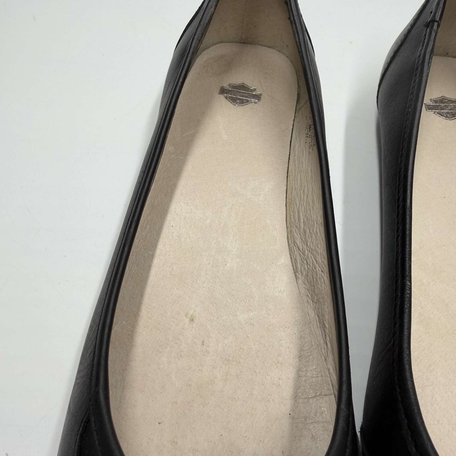 Harley Davidson Shoes Denna Black Leather Flats Women’s Size 8