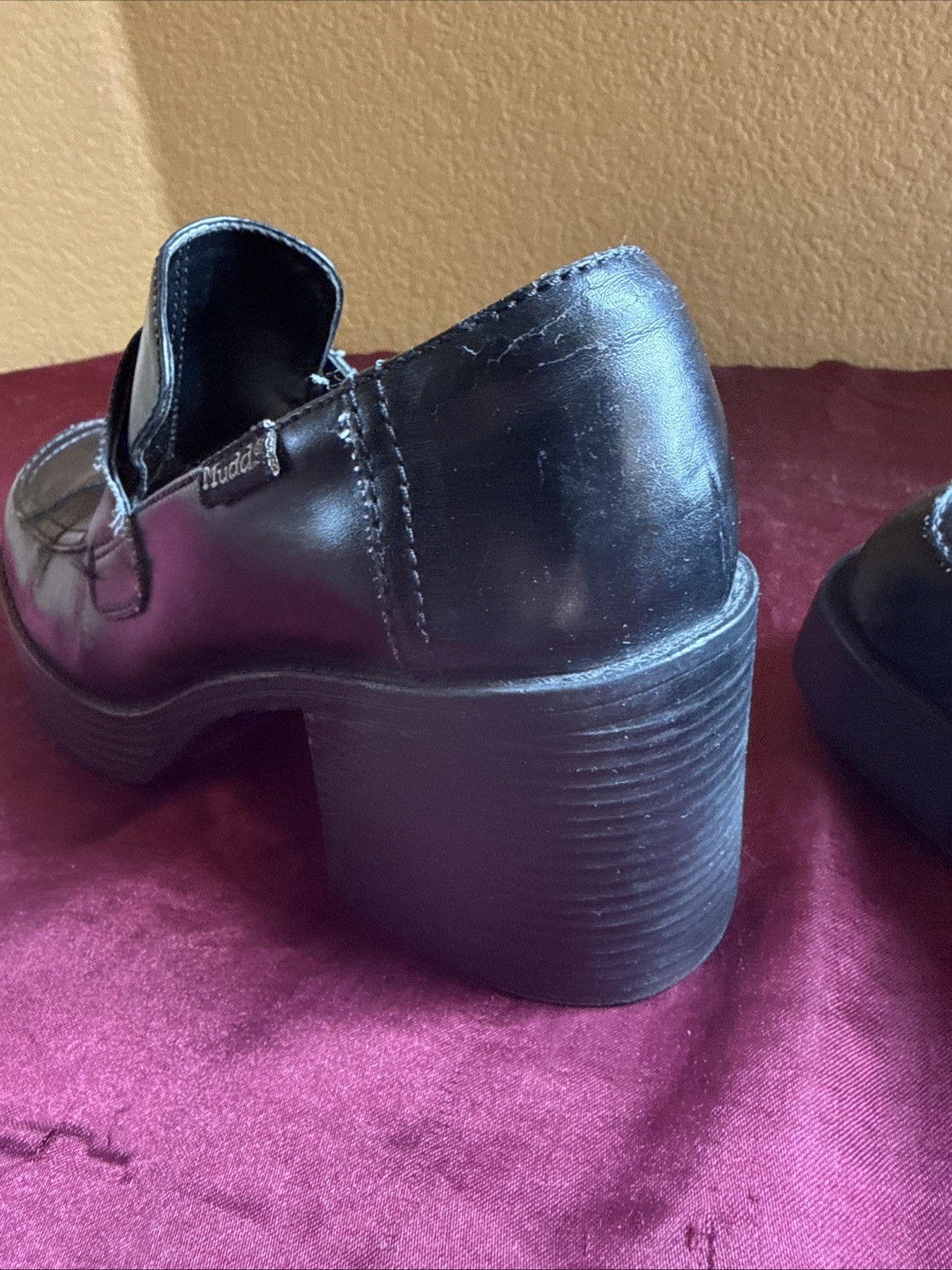 Mudd Chunky Y2K VTG Black Heel Loafer Preppy Platform Shoes 6