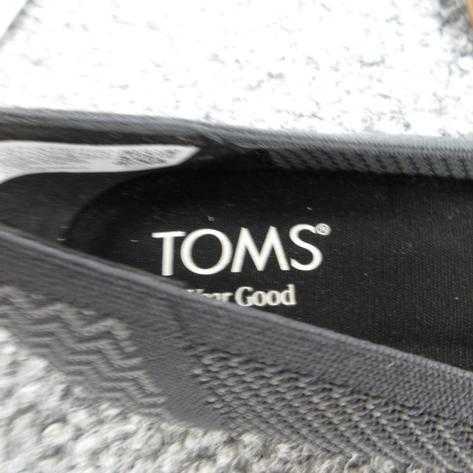TOMS Shoes Womens Size 7.5 Black Jutti Neat Chevron Knit Pointed Flats REPREVE