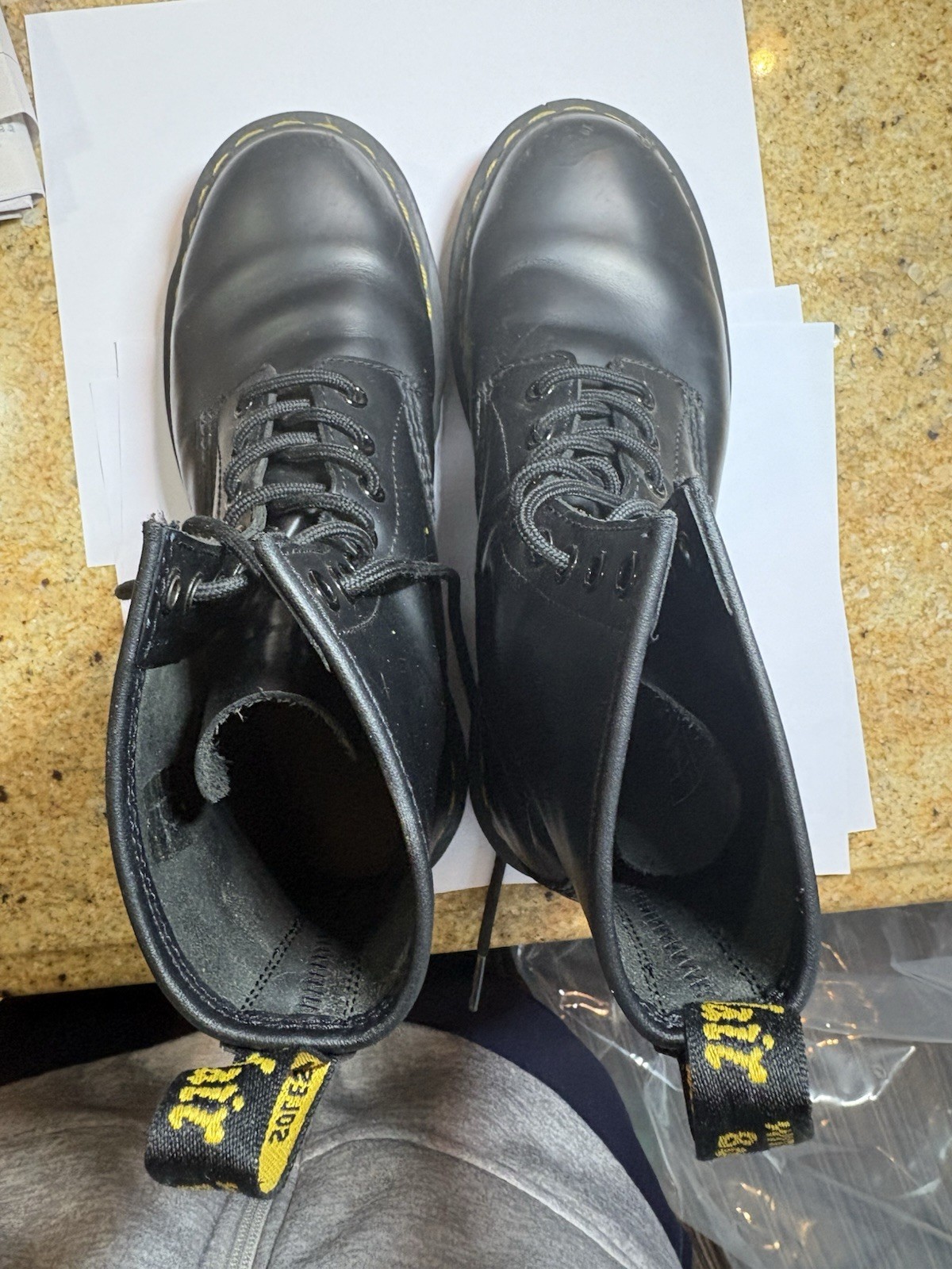 Dr. Martens 1460 Womens Black Smooth Leather Boots Size 8