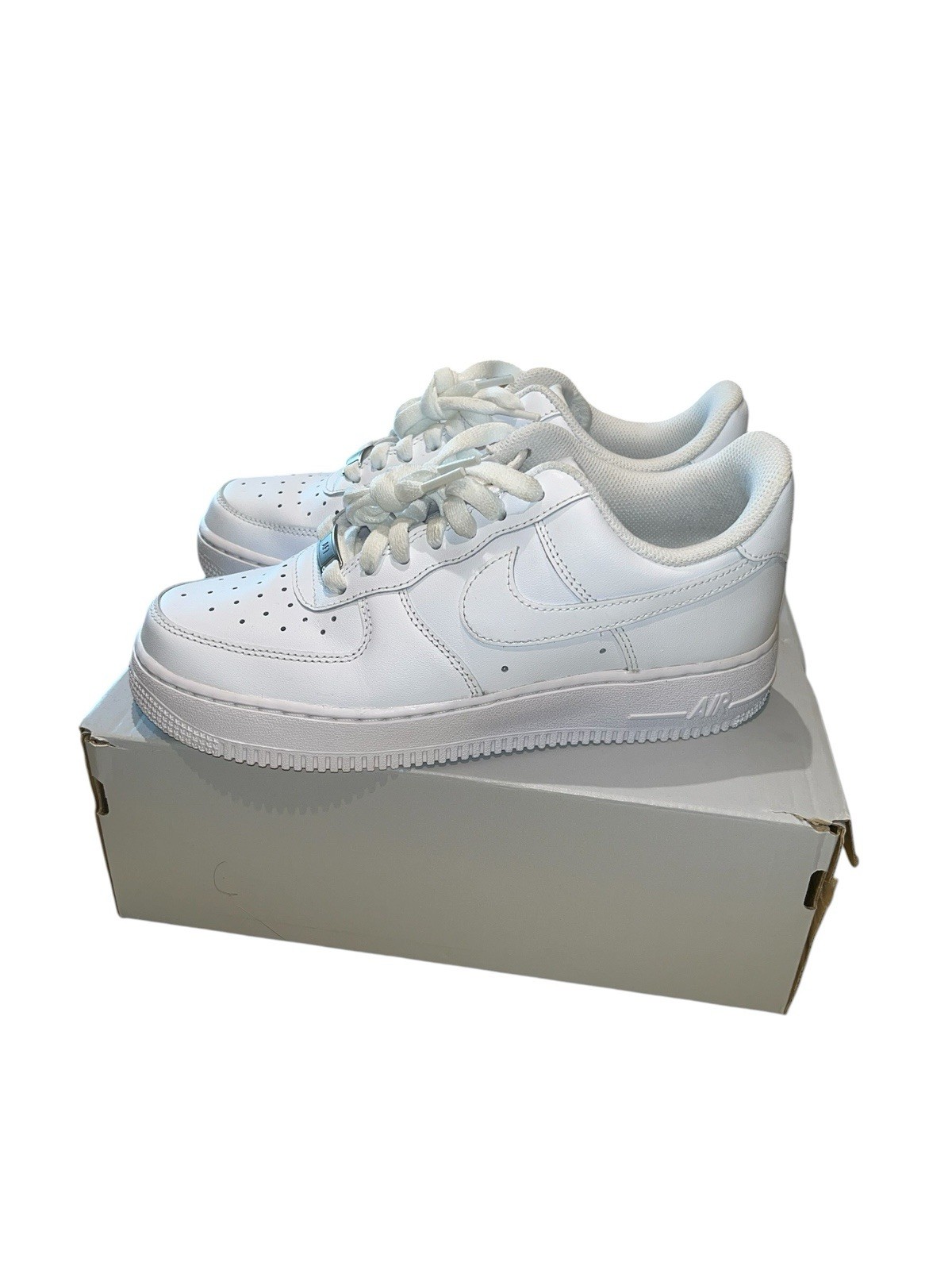Nike Air Force 1 ’07 Women’s Low Top Triple White Leather Sneakers DD8959-100