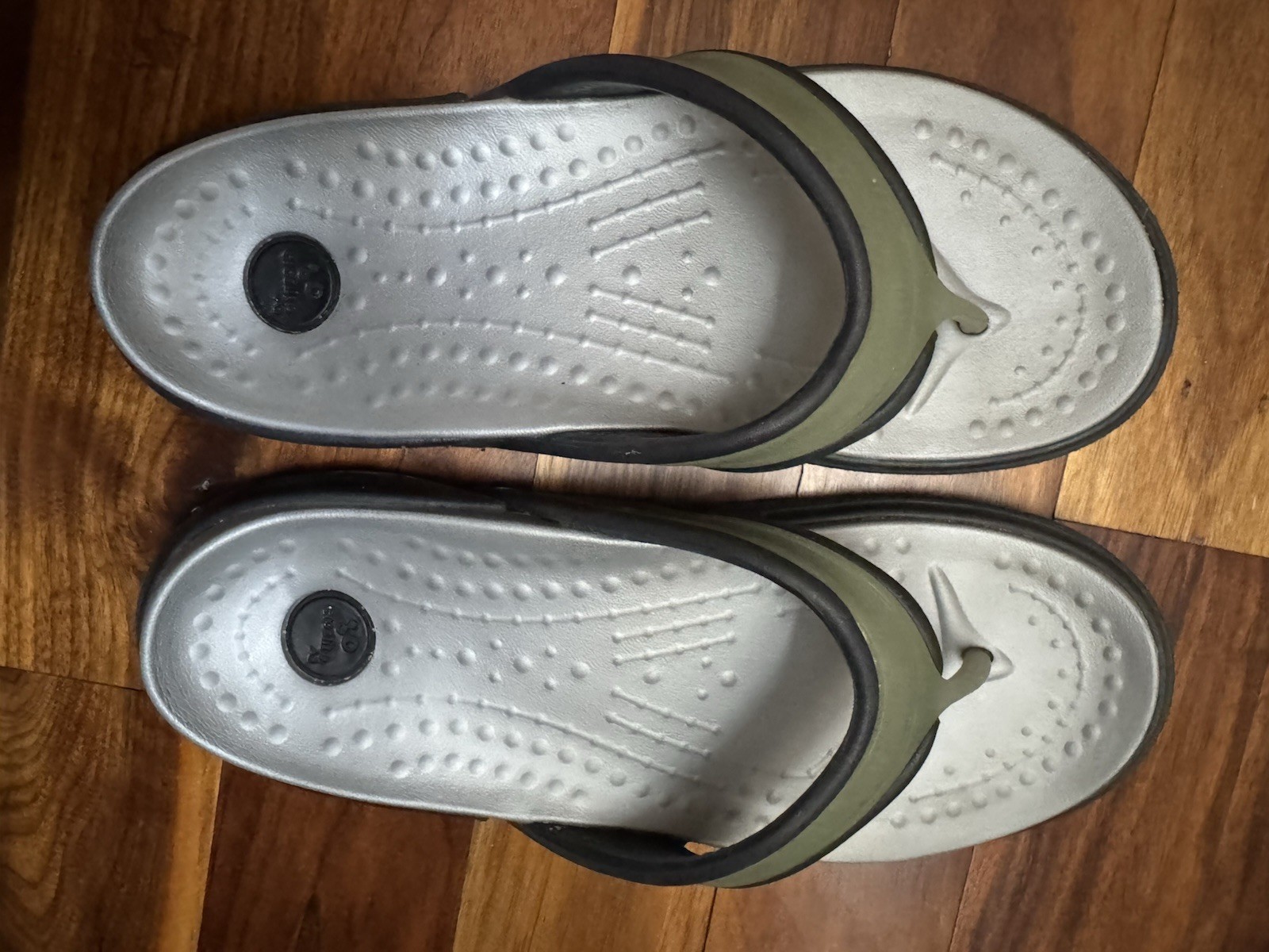 Crocs Croslite A9 Flip Flops Sandals Thong Unisex SZ M7 W9 Green Gray Navy Blue