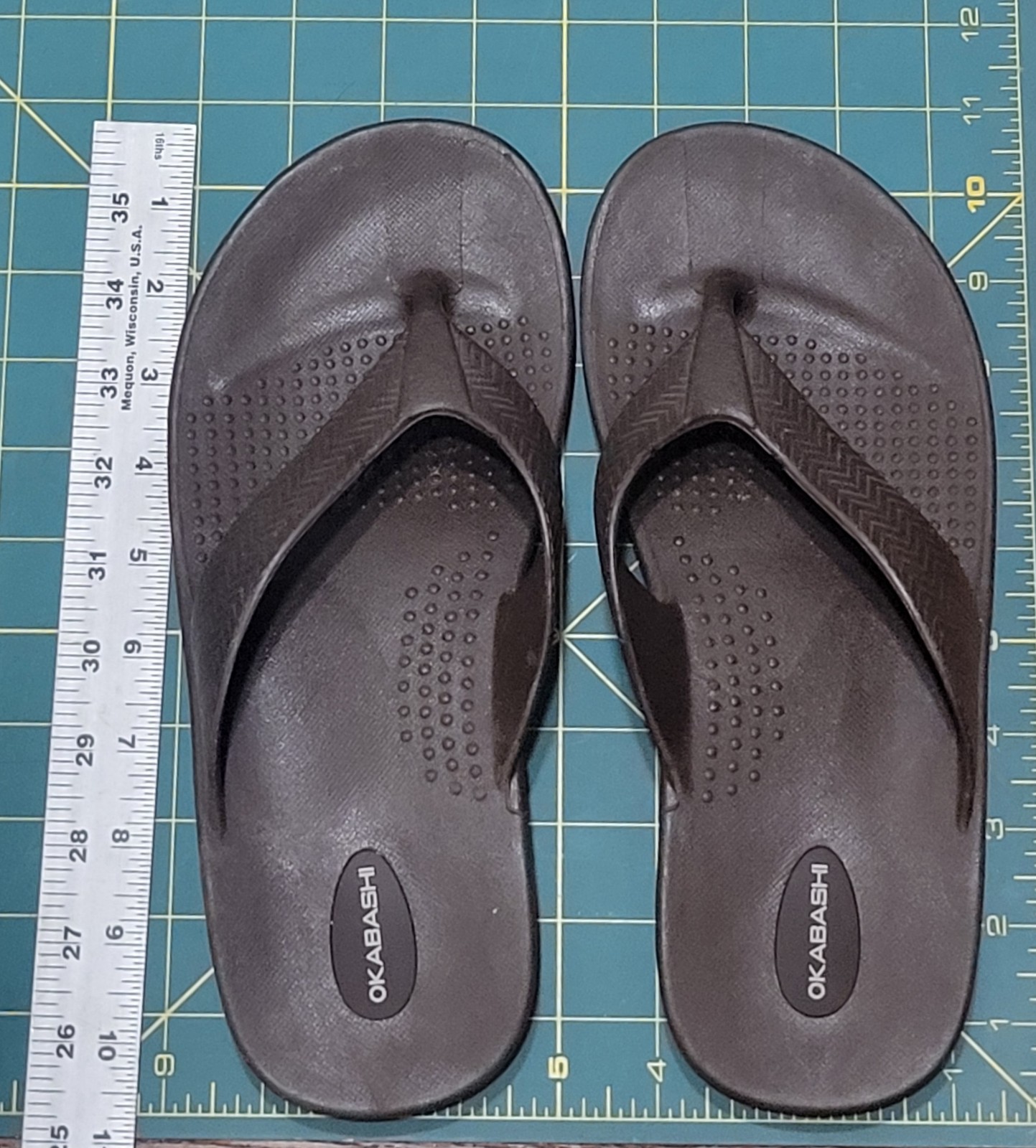 Okabashi Flip Flops Arch Support Brown Size WL 9/10 Made in USA